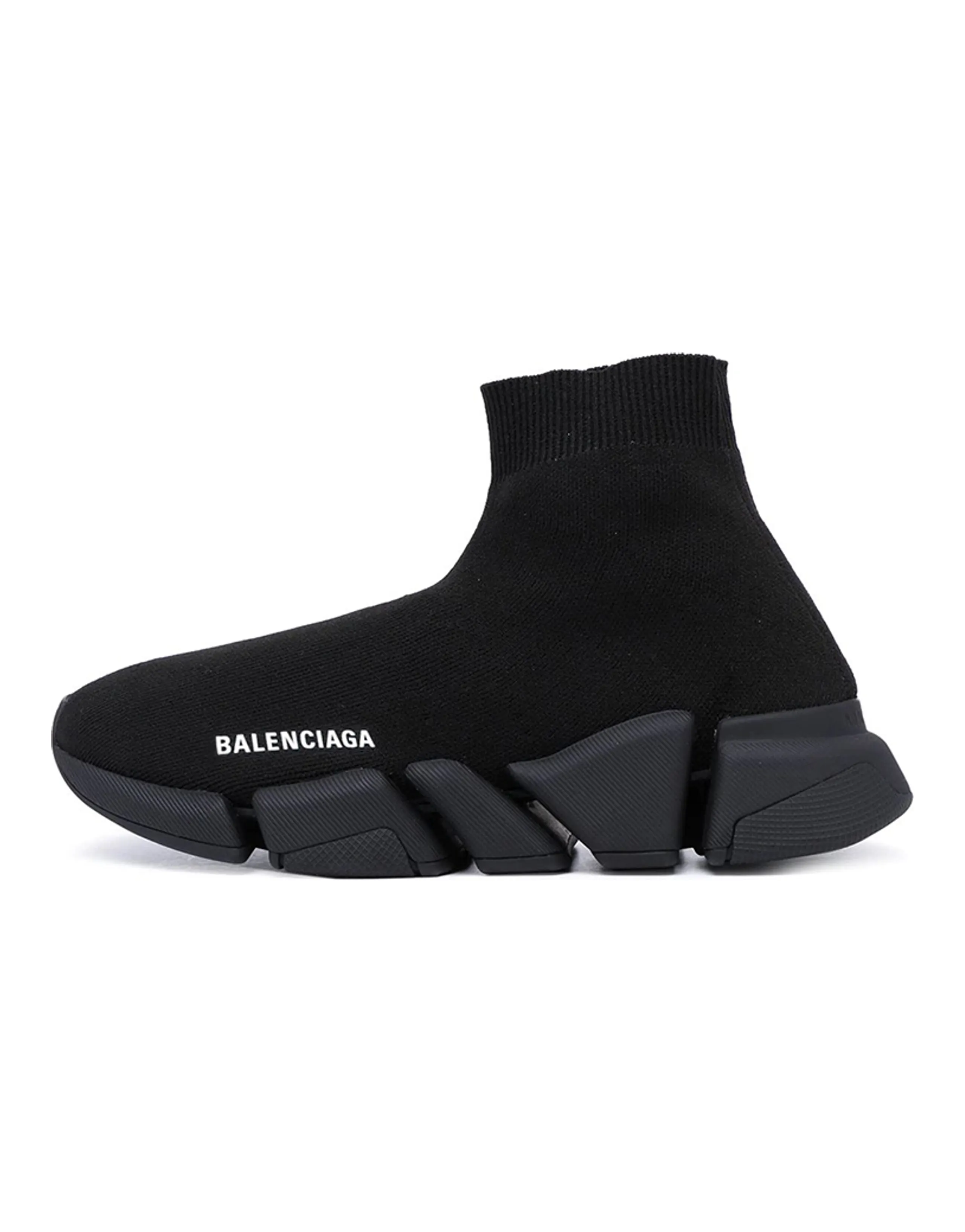 Balenciaga Speed 2.0 Sneakers 'Black Shiny Knit With Black Sole Unit' Women's