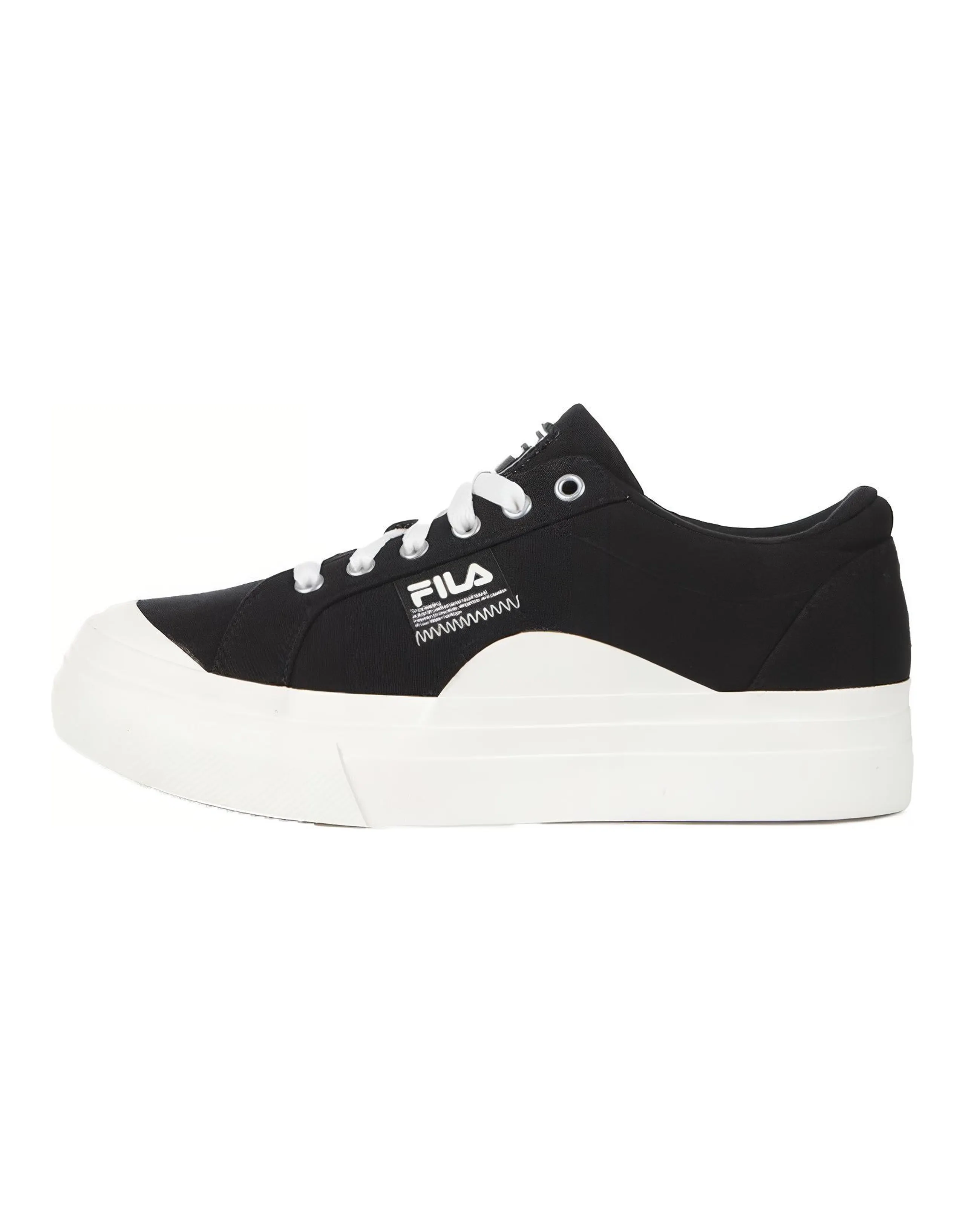 FILA Heli Low-Top Skateboard Shoes Unisex Black White Korean Style