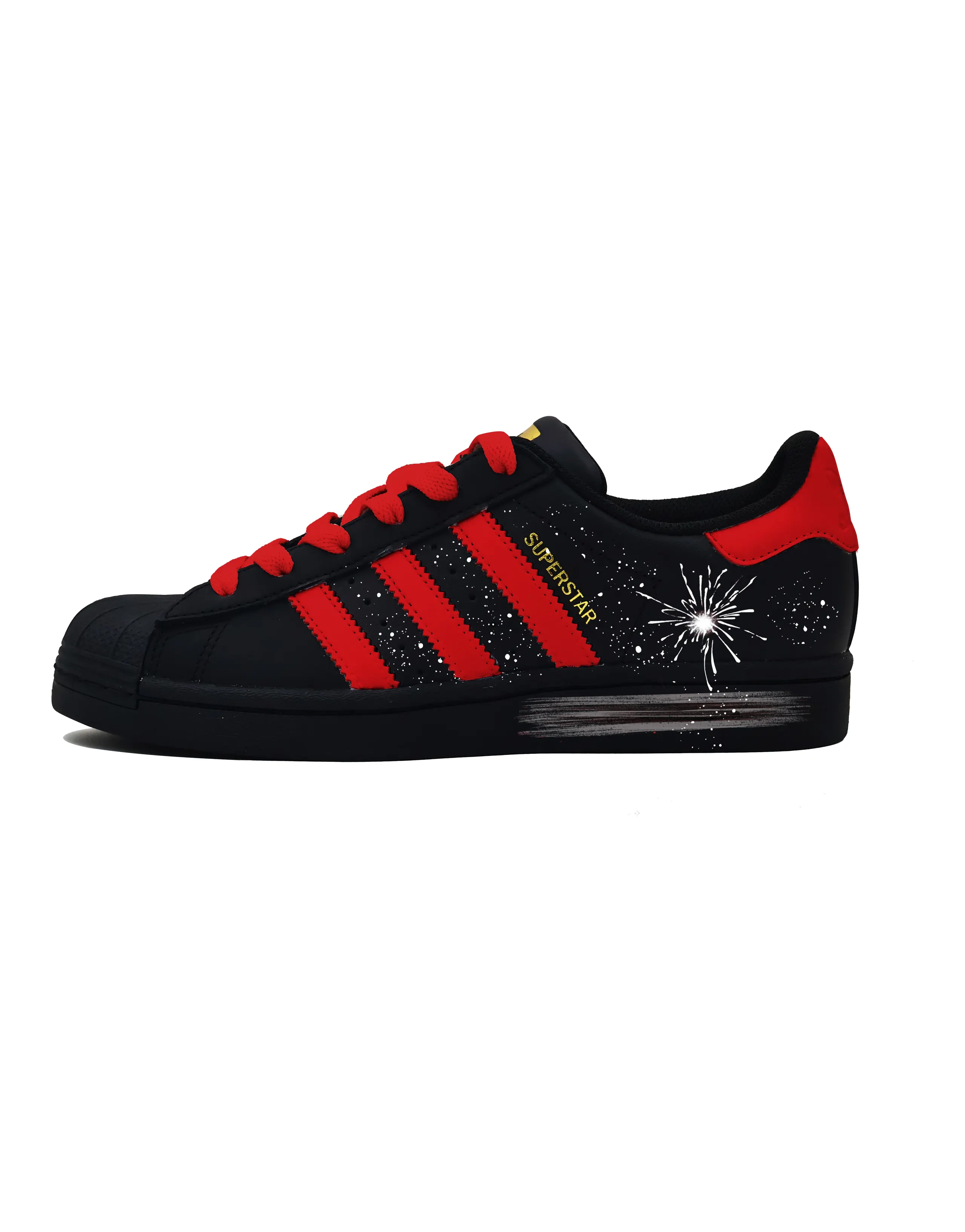 [Custom Sneakers] adidas originals SUPERSTAR CNY Snake Year Fireworks Low-Top Sneakers Unisex Black Red White