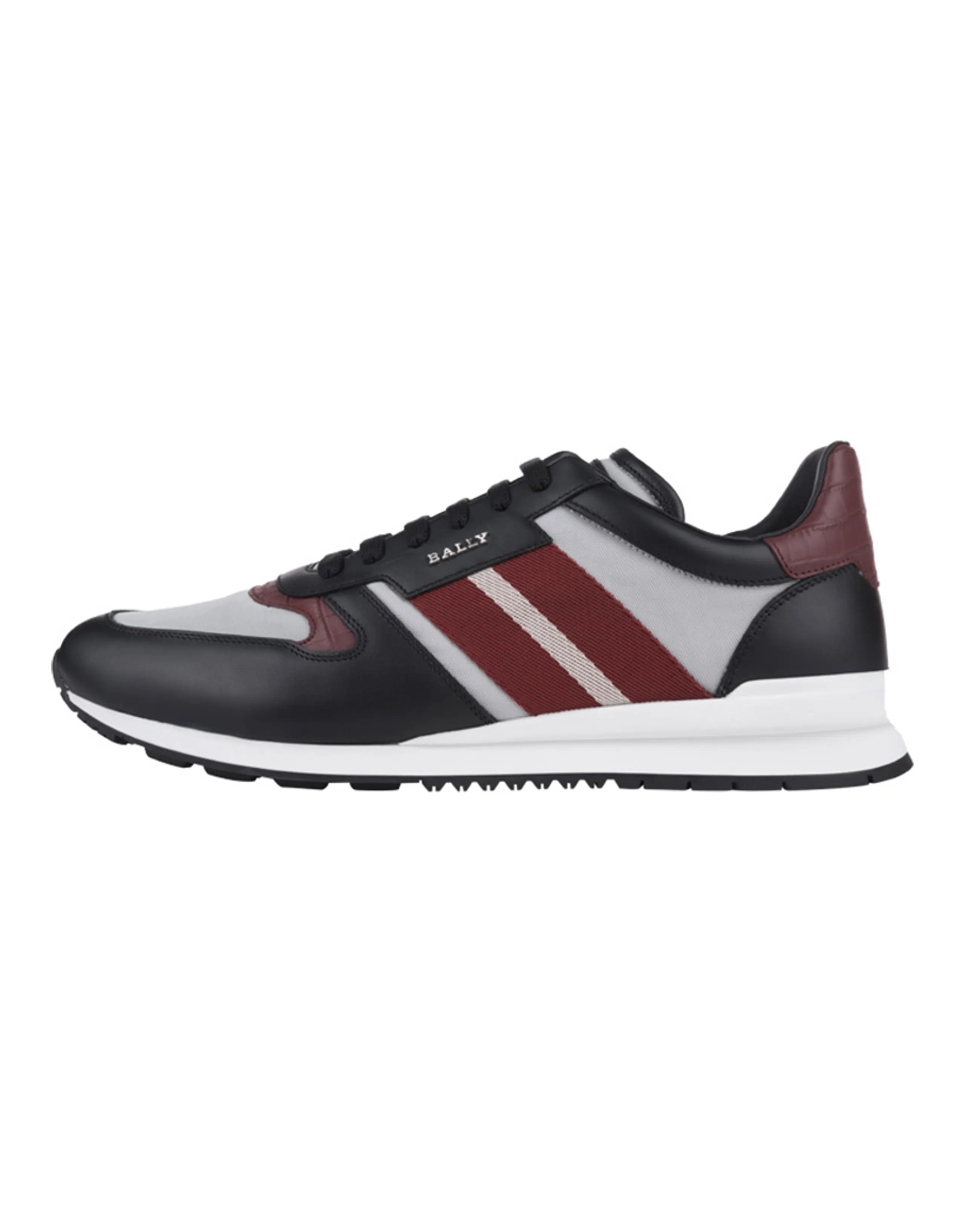 BALLY Cushioning, Slip Resistant, And Abrasion Resistant Low Top Casual Shoes Men's Black Red Gray