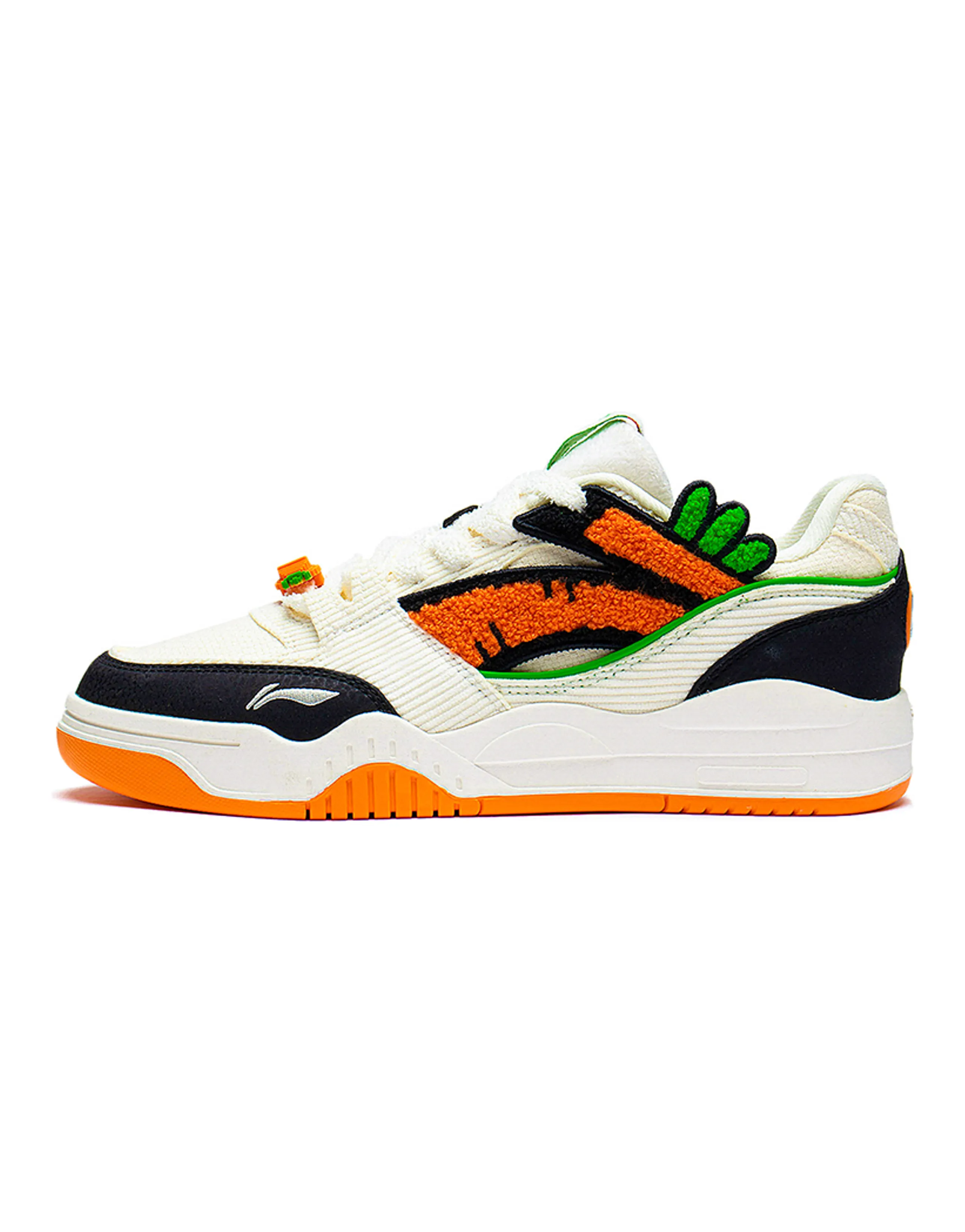 LINING Yuebai Skateboard Shoes Women's Low-Top White Black/Orange