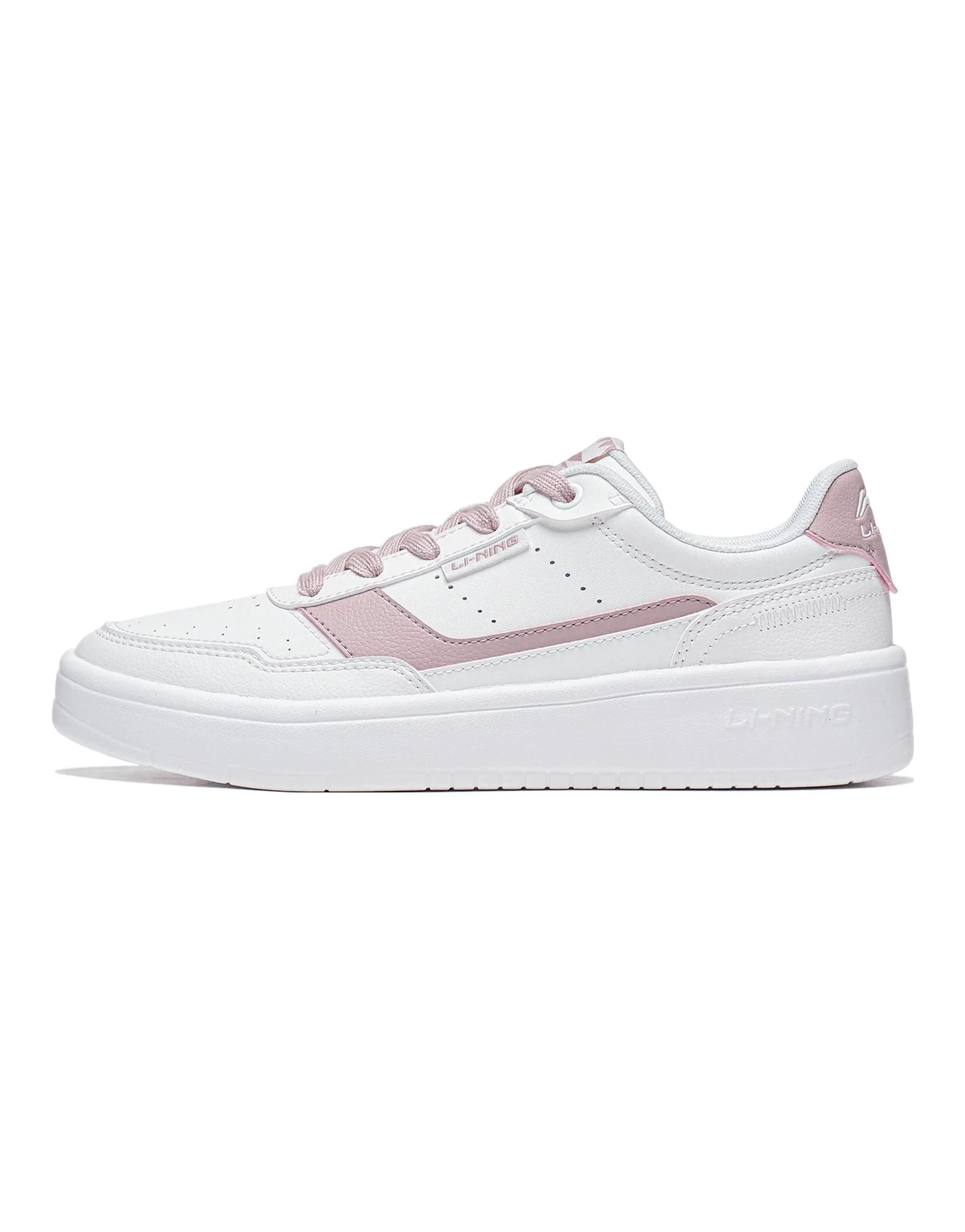 LiNing Relaxing Anti-Slip Wear-Resistant Low-Top Skateboard Shoes Women's White Pink