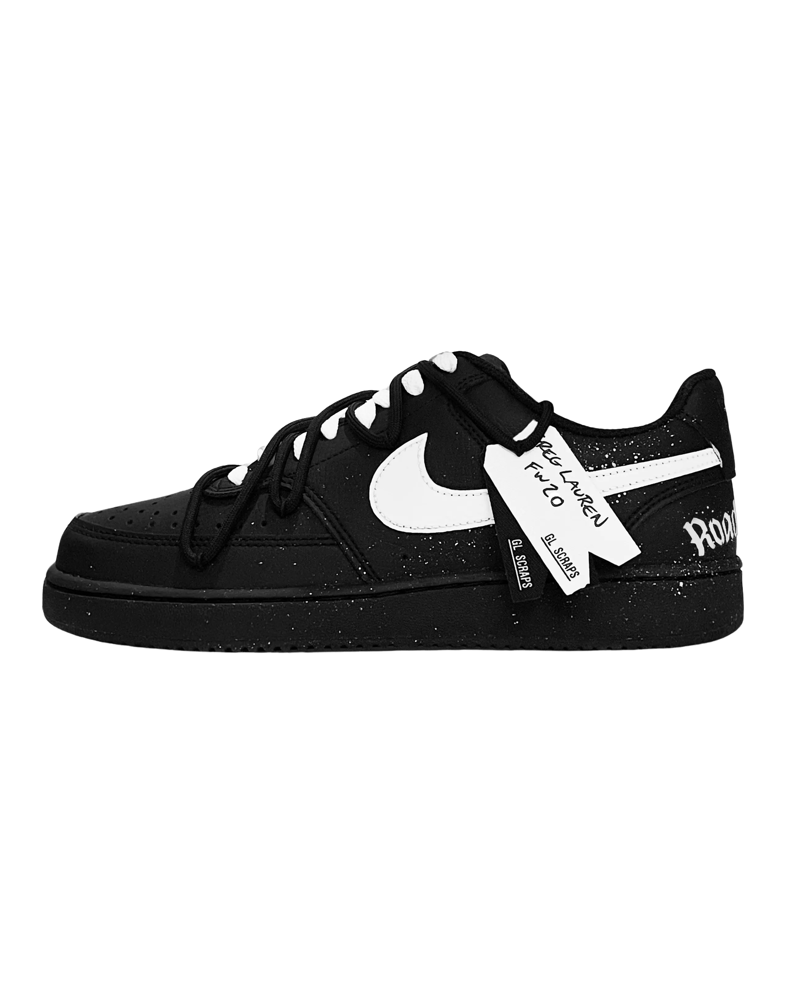 Nike Court Vision Anti Slip Wear Resistant Low Top Skateboard Shoes Unisex Black White