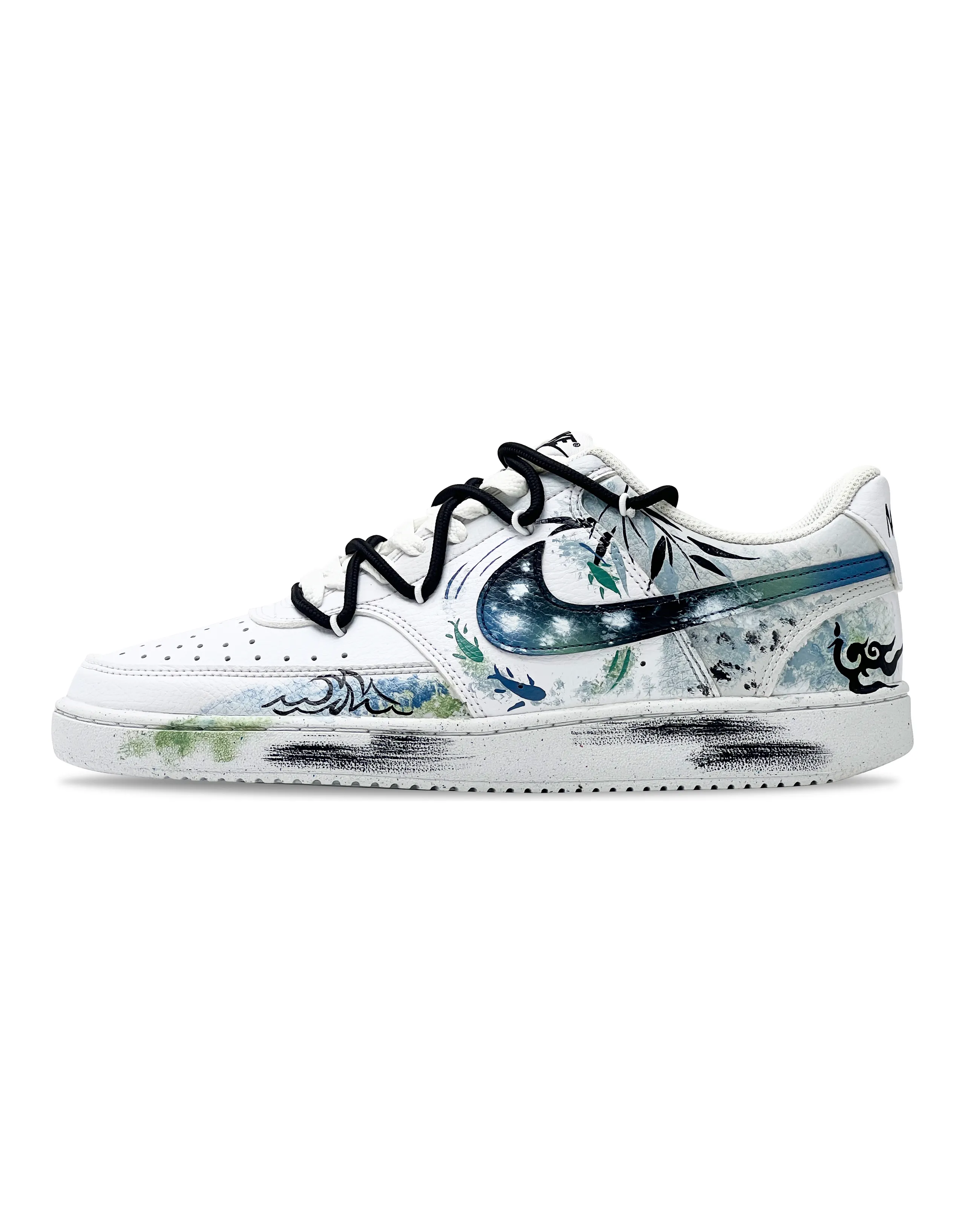 Nike Court Vision Anti-Slip Wear-Resistant Low-Top Skateboard Shoes Women's Peacock Blue