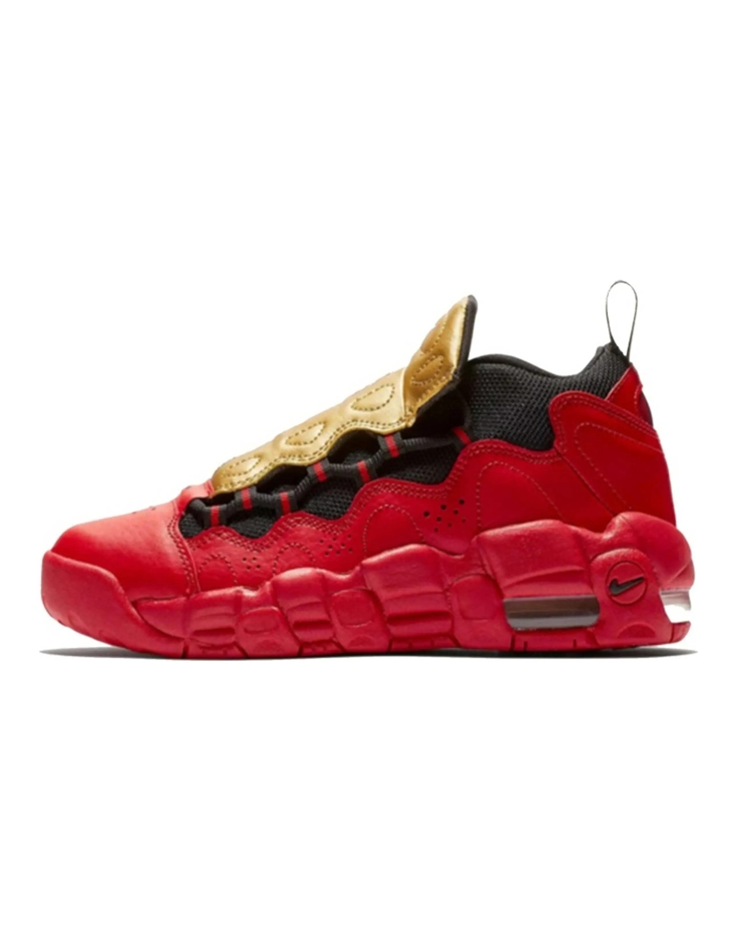 Nike Air More Money University Red Metallic Gold GS