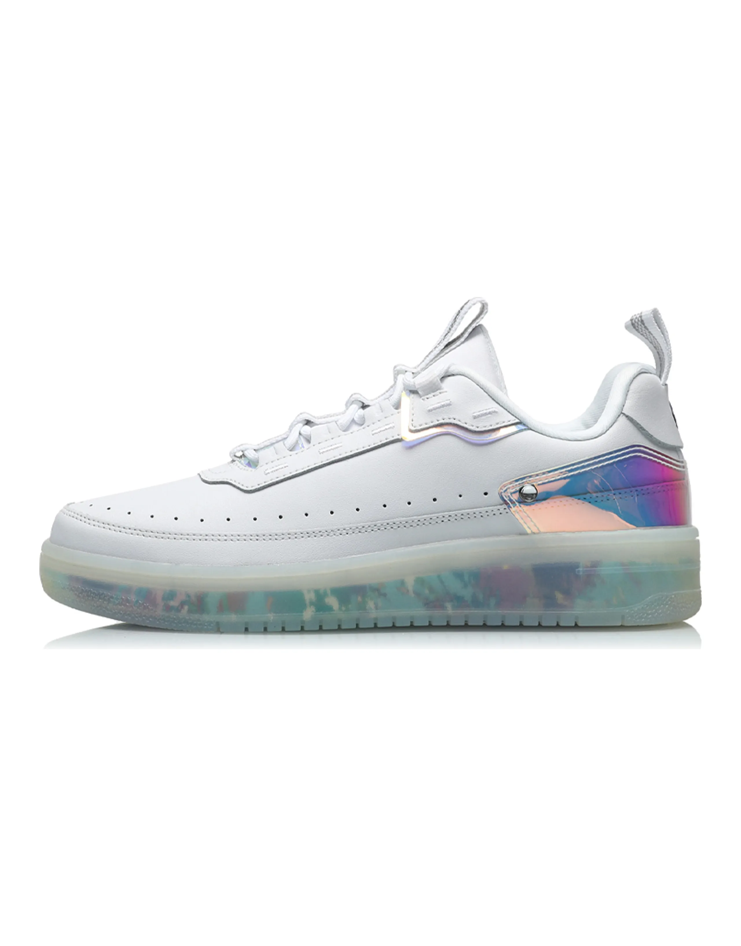 LiNing CF Coverage Warm Slip-Resistant Low-Top Sports Casual Shoes White Silver
