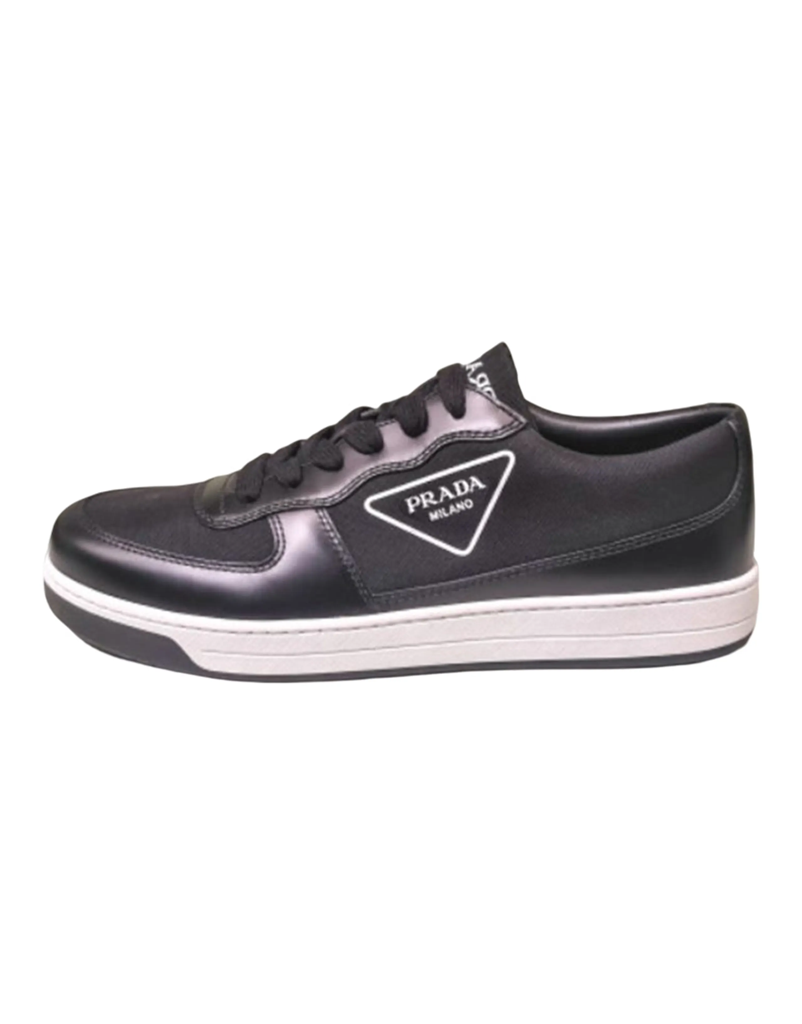 PRADA Lace-Up Round-Toe Fashion Skate Shoes Men's Black