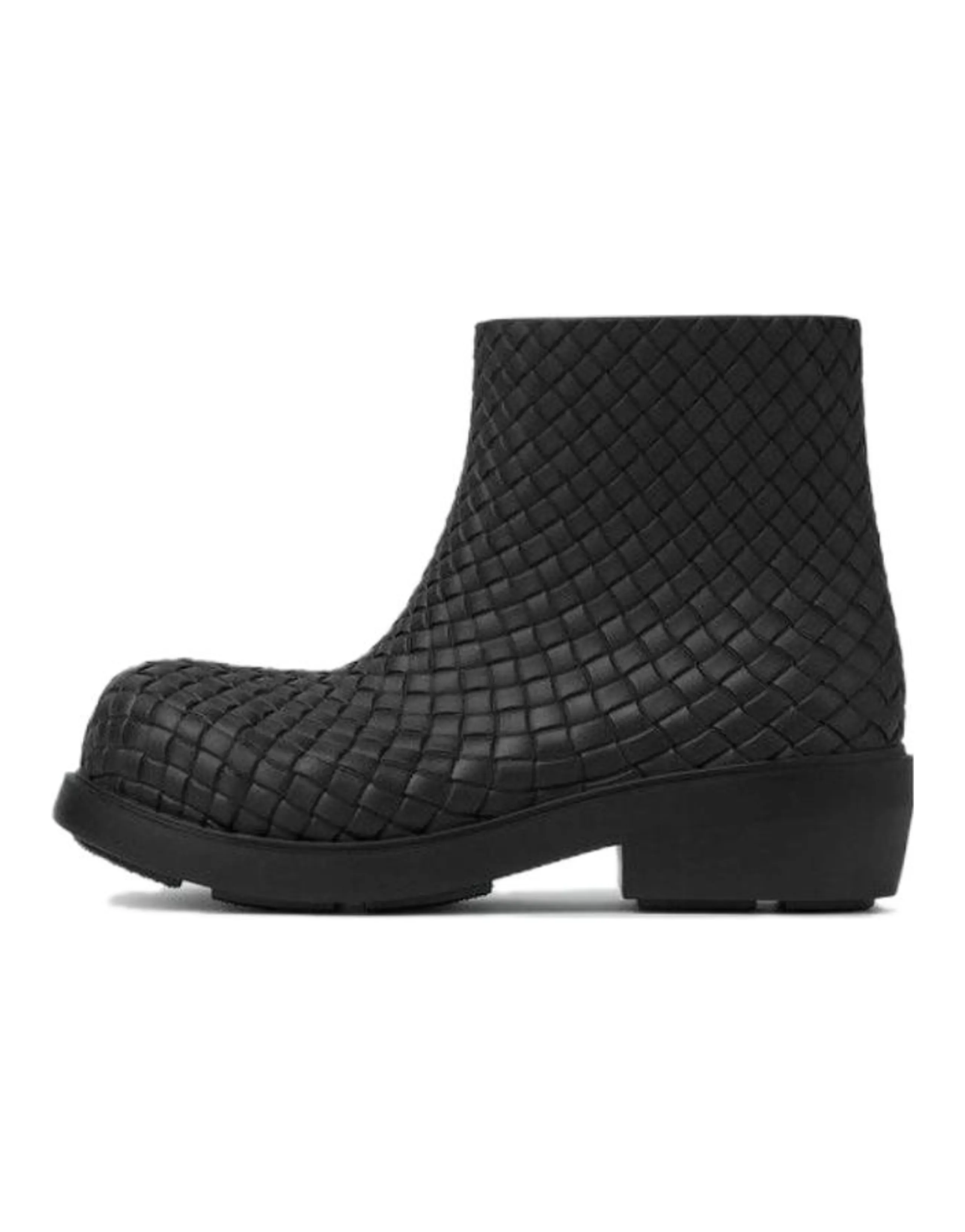 Bottega Veneta Fireman Rubber Round-Toe Slip-On Ankle Boots Women's Black