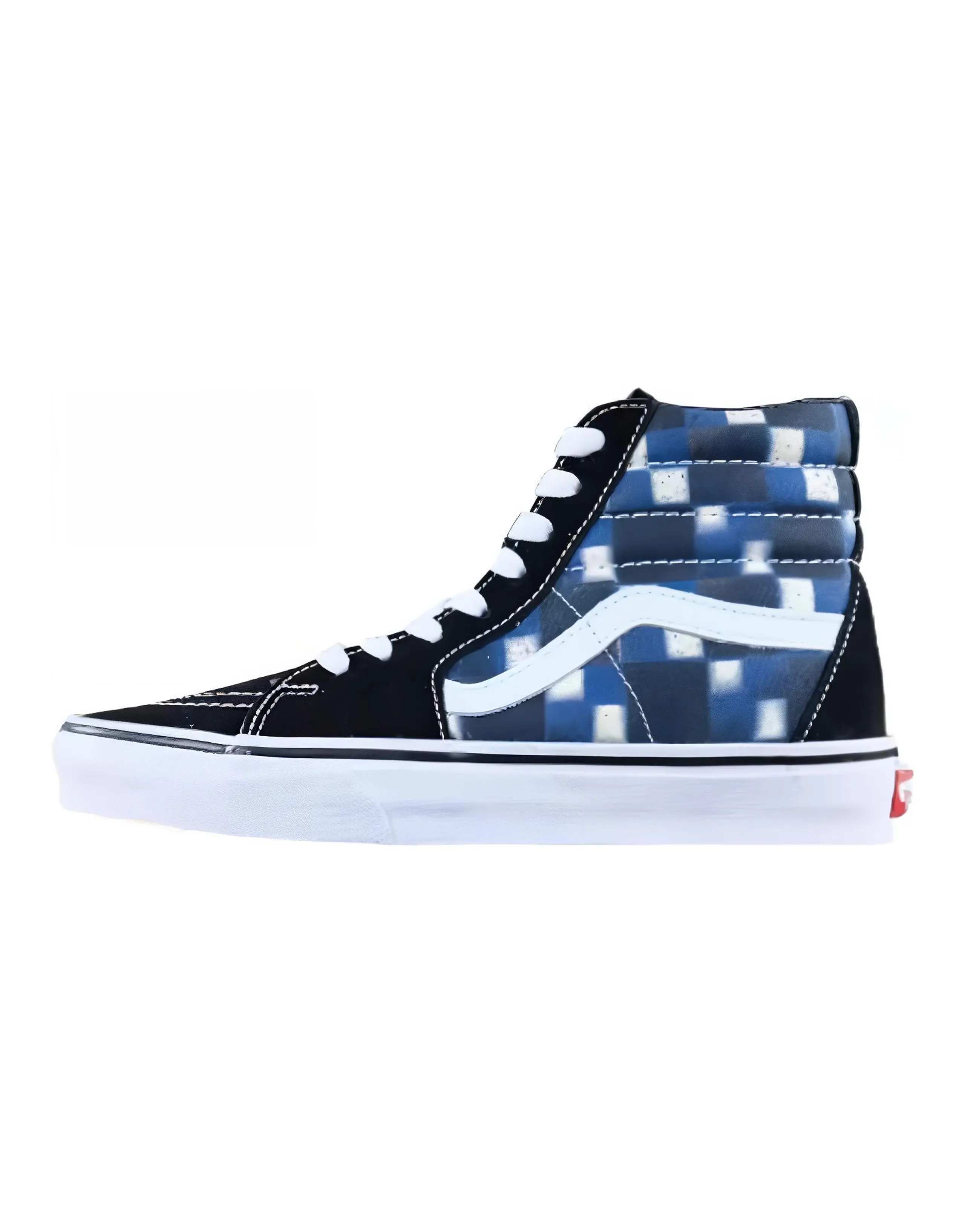 Vans SK8 Cushioning Wear-Resistant High-Top Skateboard Shoes Unisex Black White Blue