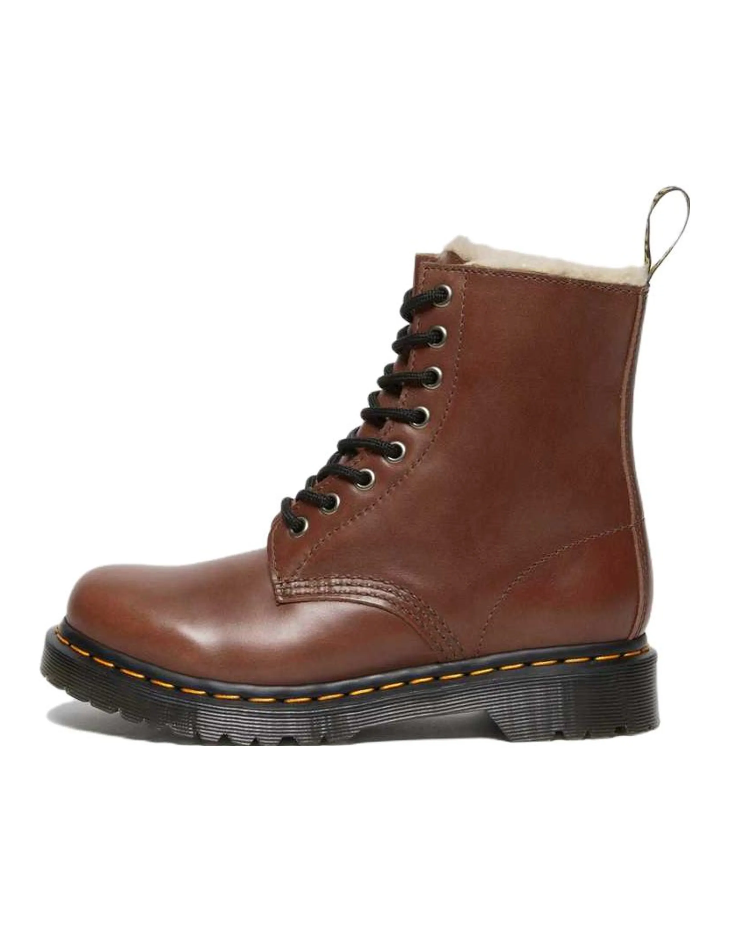 Dr.Martens 1460 Serena Faux Fur Lined Leather Lace Up Boots 'Tan' Women's