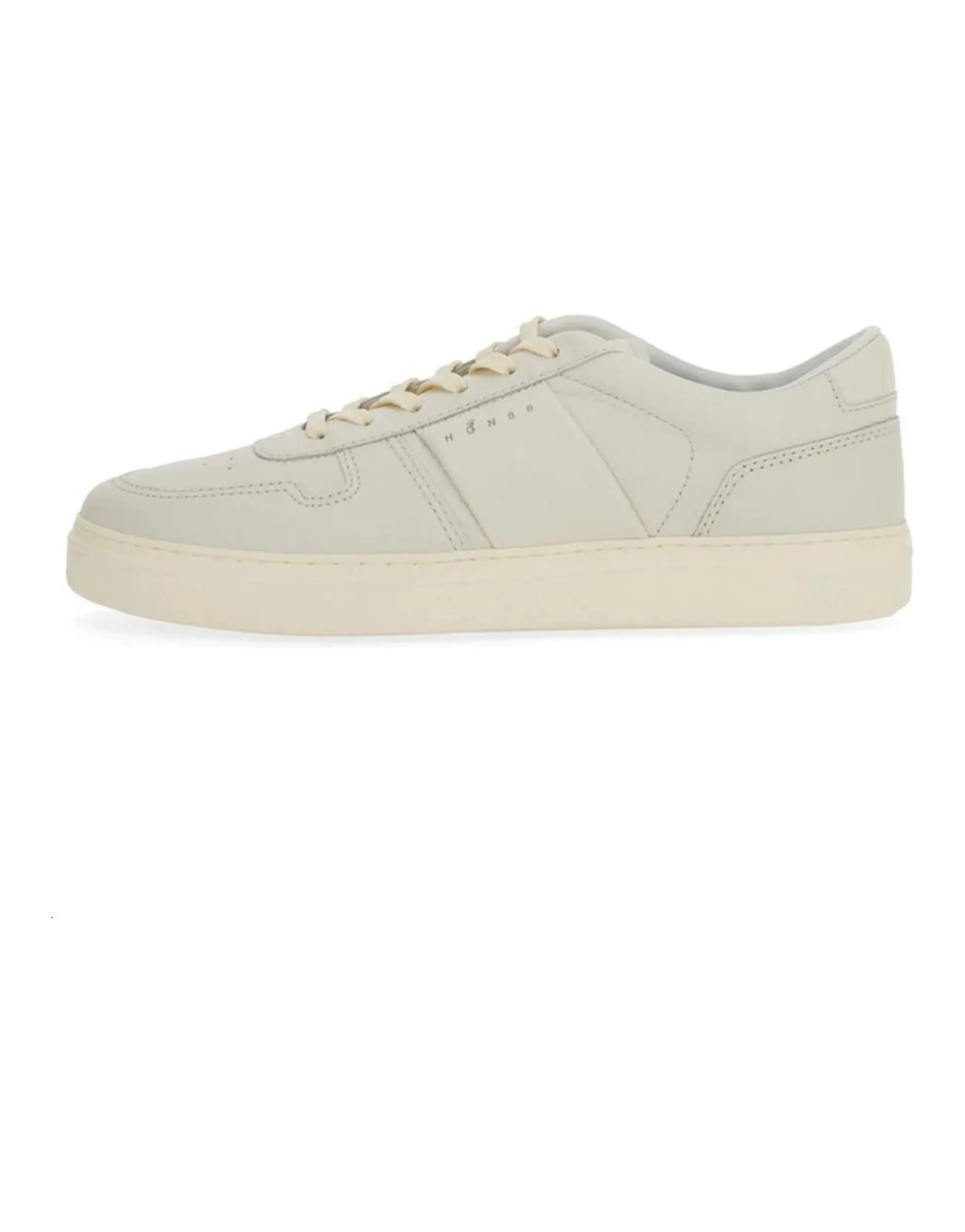 HOGAN Calfskin Logo Print Low-Top Sneakers Men's Off-White