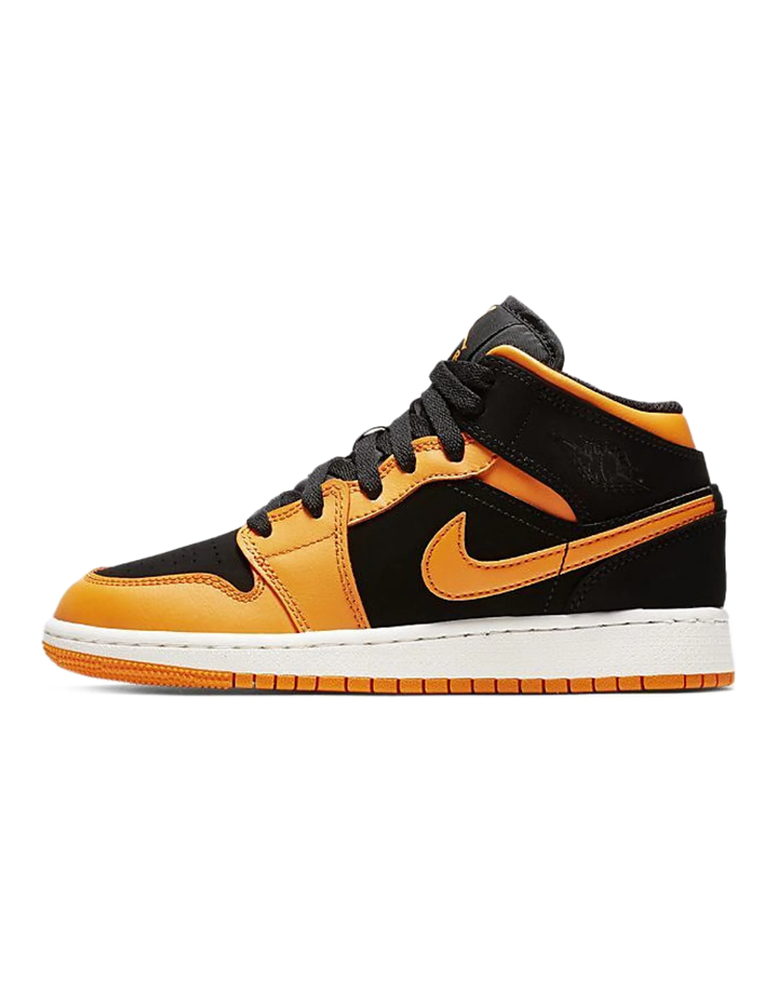Jordan 1 Mid GS Black Orange Peel White
