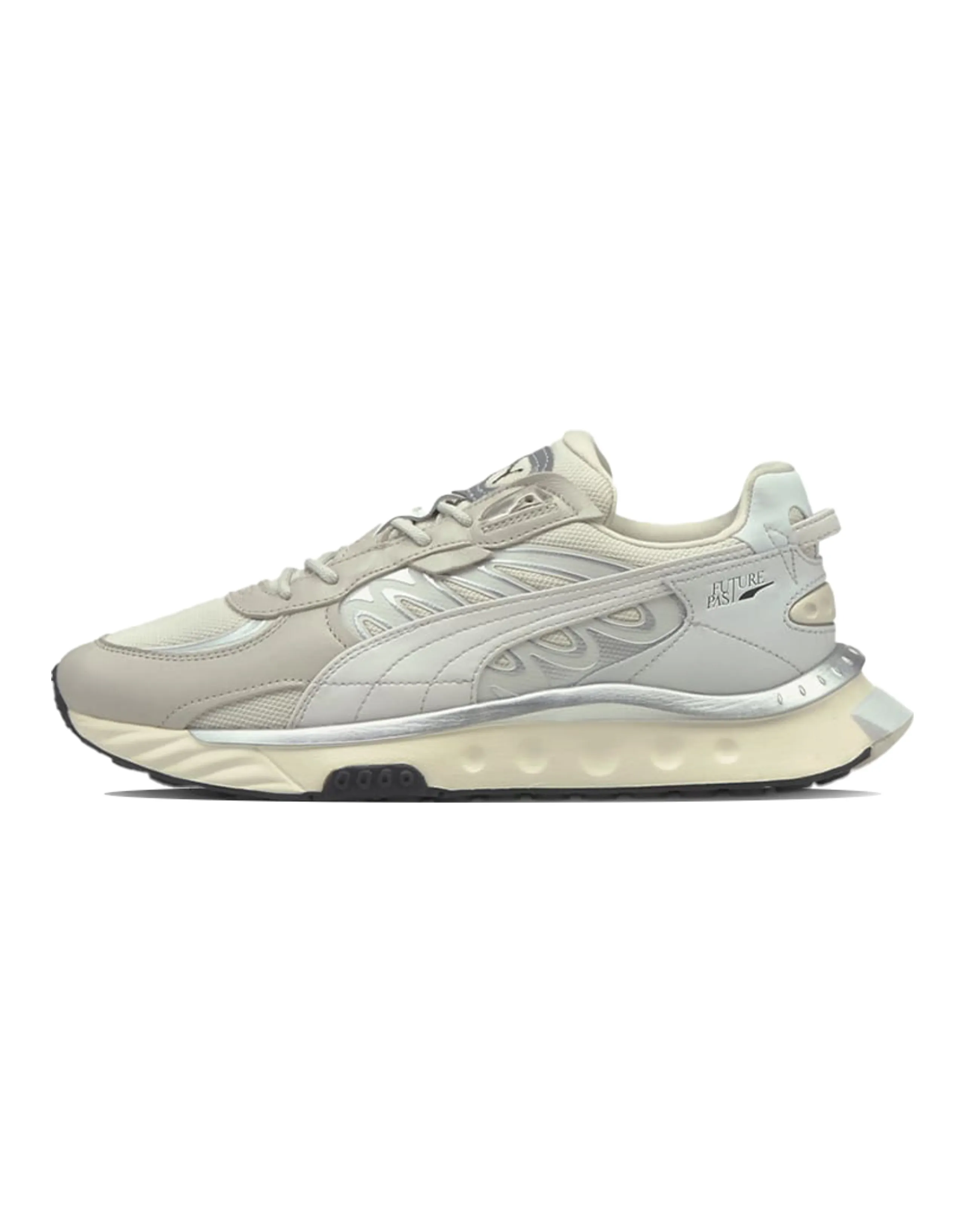 PUMA Wild Rider Low Top Running Shoes Ivory 'Gray Silver White'