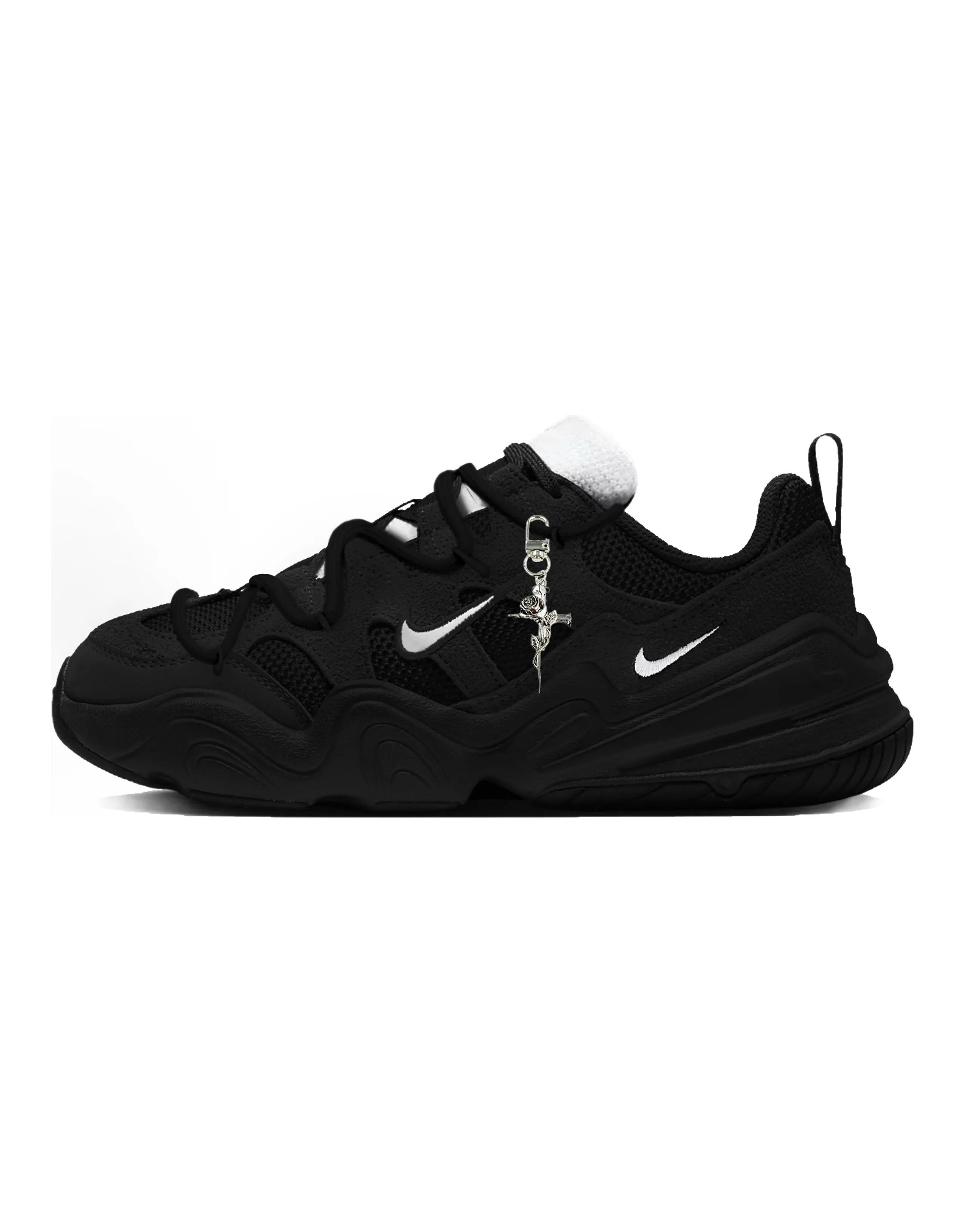 Custom SneakersNike Tech Hera Seraphim Versatile Trend Wear-Resistant Low-Top Casual Lifestyle Shoes Unisex Black White