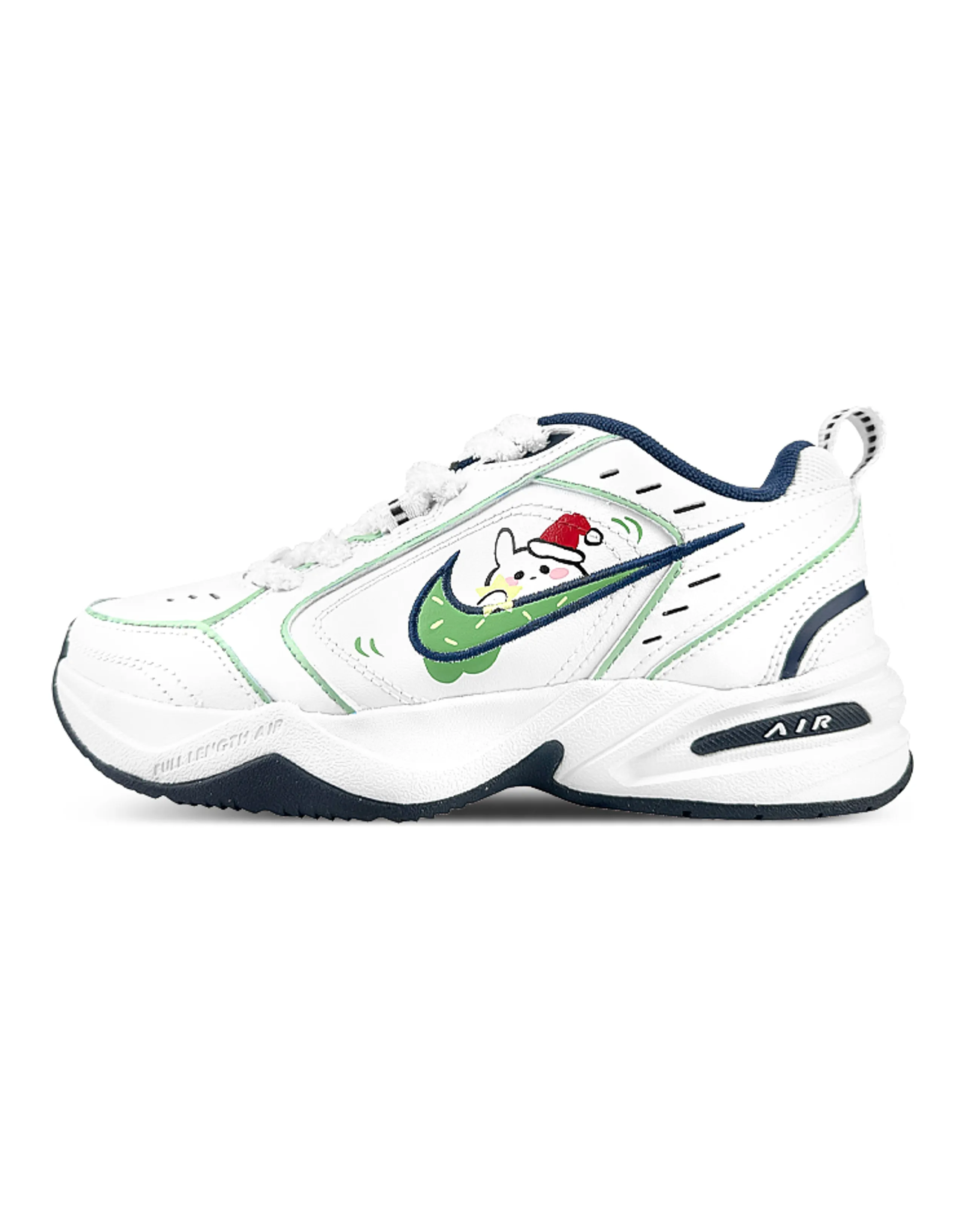 Nike Air Monarch 4 Cushioning Anti-Slip And Wear-Resistant Height Increasing Low-Top Chunky Sneakers Unisex Green White
