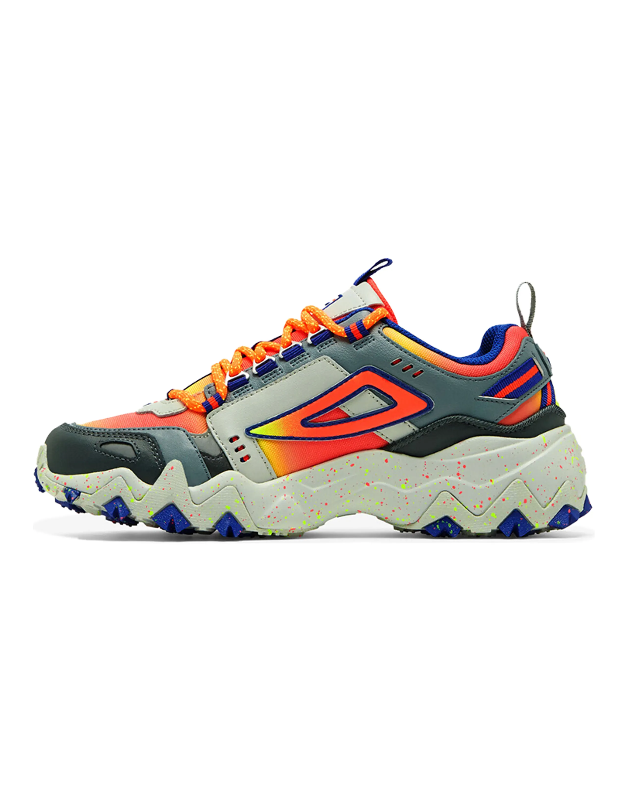 FILA Oakmont TR Cushioning Anti-Slip And Wear-Resistant Low-Top Chunky Sneakers Women's Blue Gray Orange US Version