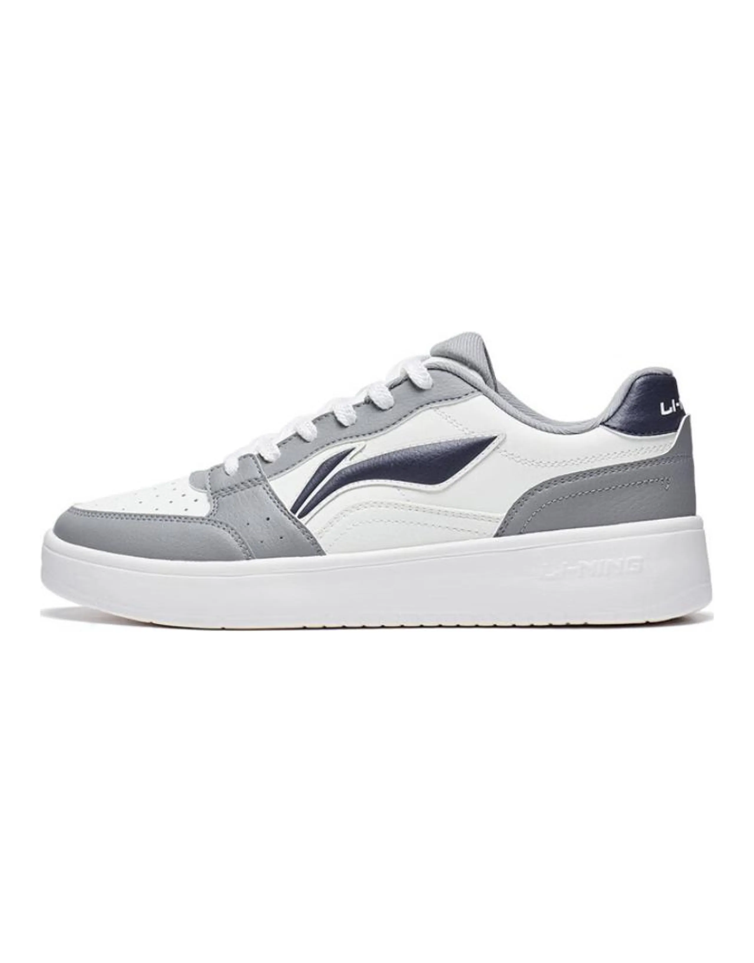 LiNing Acer Truncatum Non-slip Wear-resistant Shock Absorption Low-Top Skateboard Shoes Men's White Gray