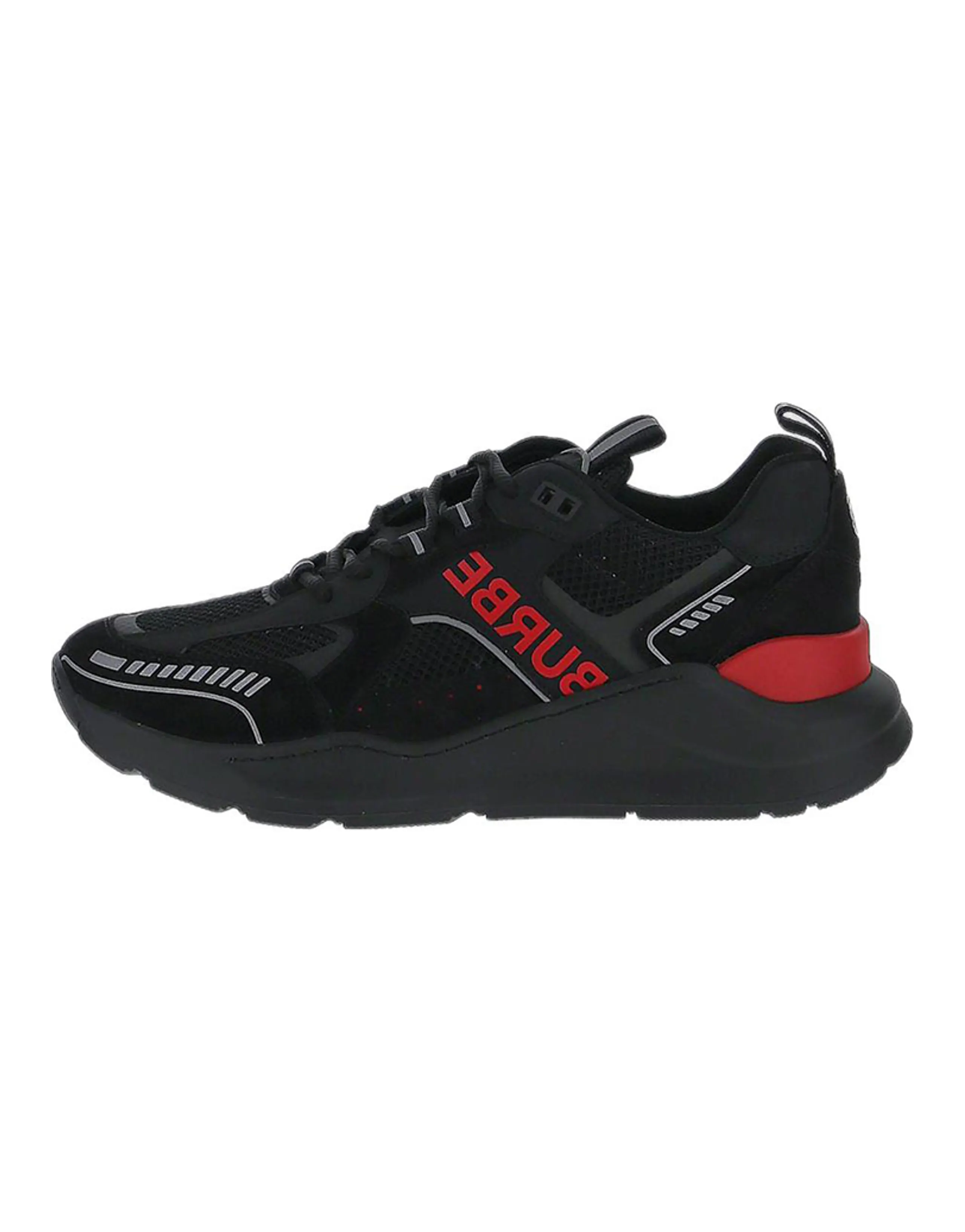 Burberry Sean Low Top Sports Casual Shoes Men Black Red