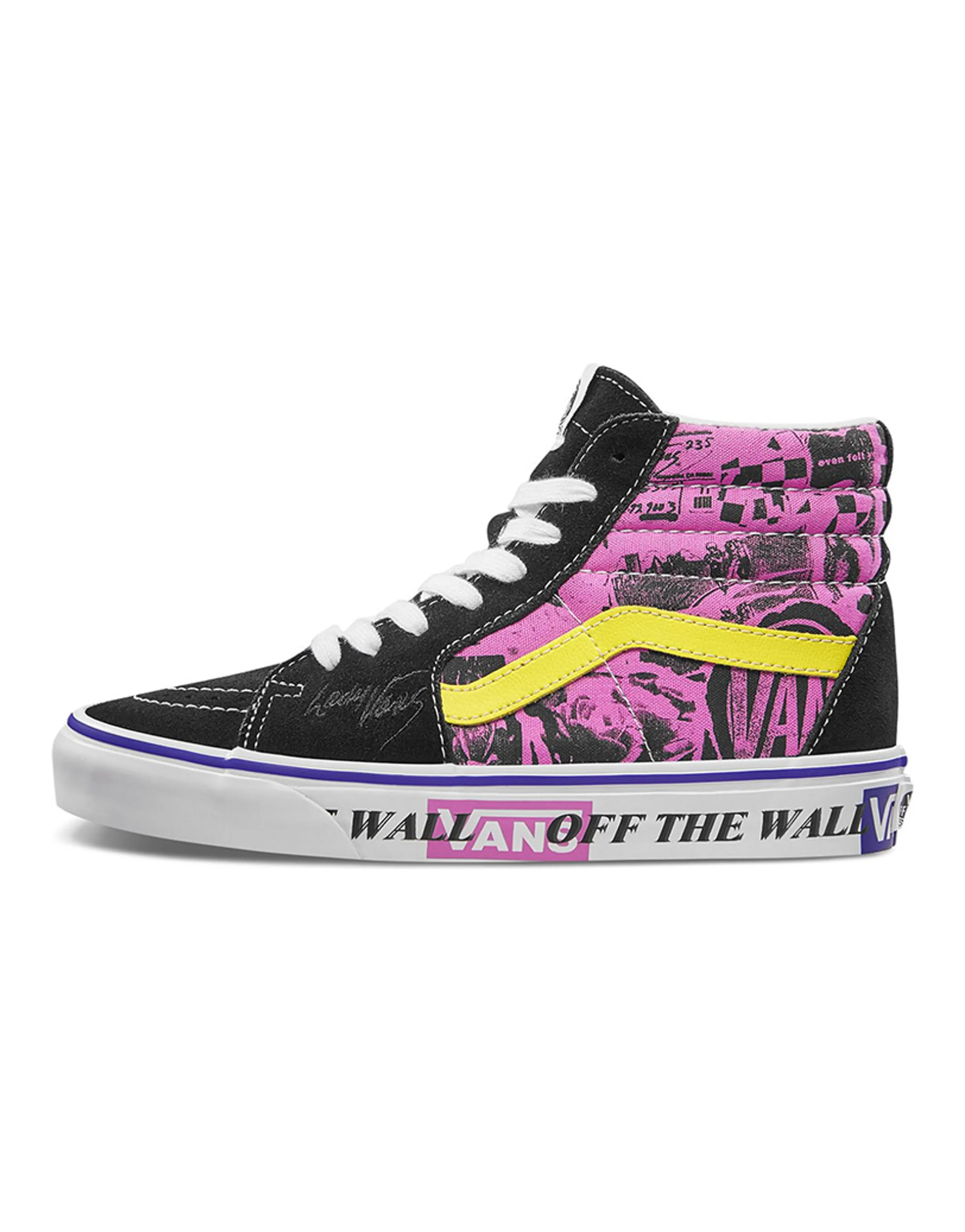 Vans SK8 HI Slip-Resistant Lightweight High-Top Skateboard Shoes Women's Black Purple