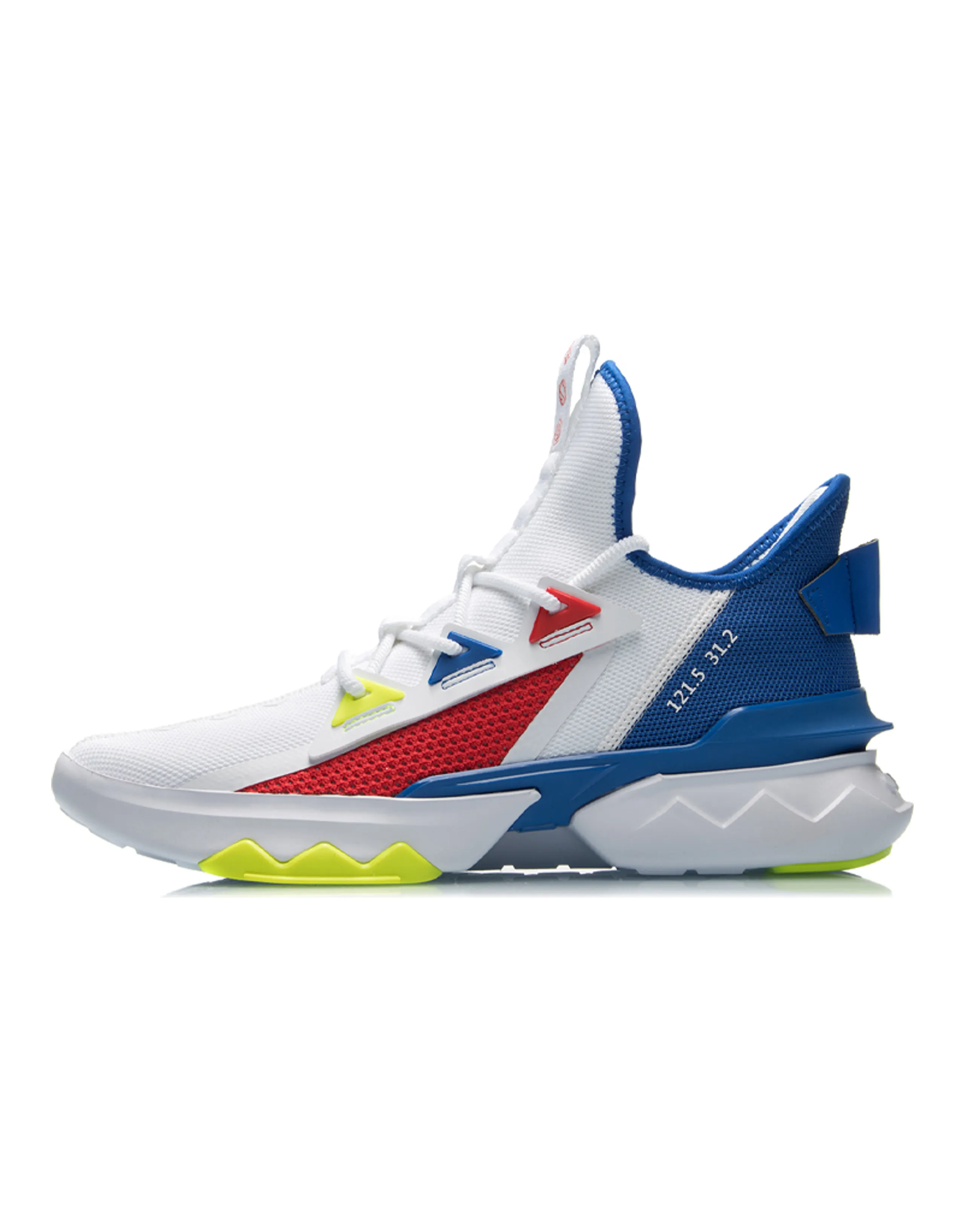 LiNing Slip-Resistant Breathable Support Rebound Low-Top Sports Casual Shoes White Red Blue