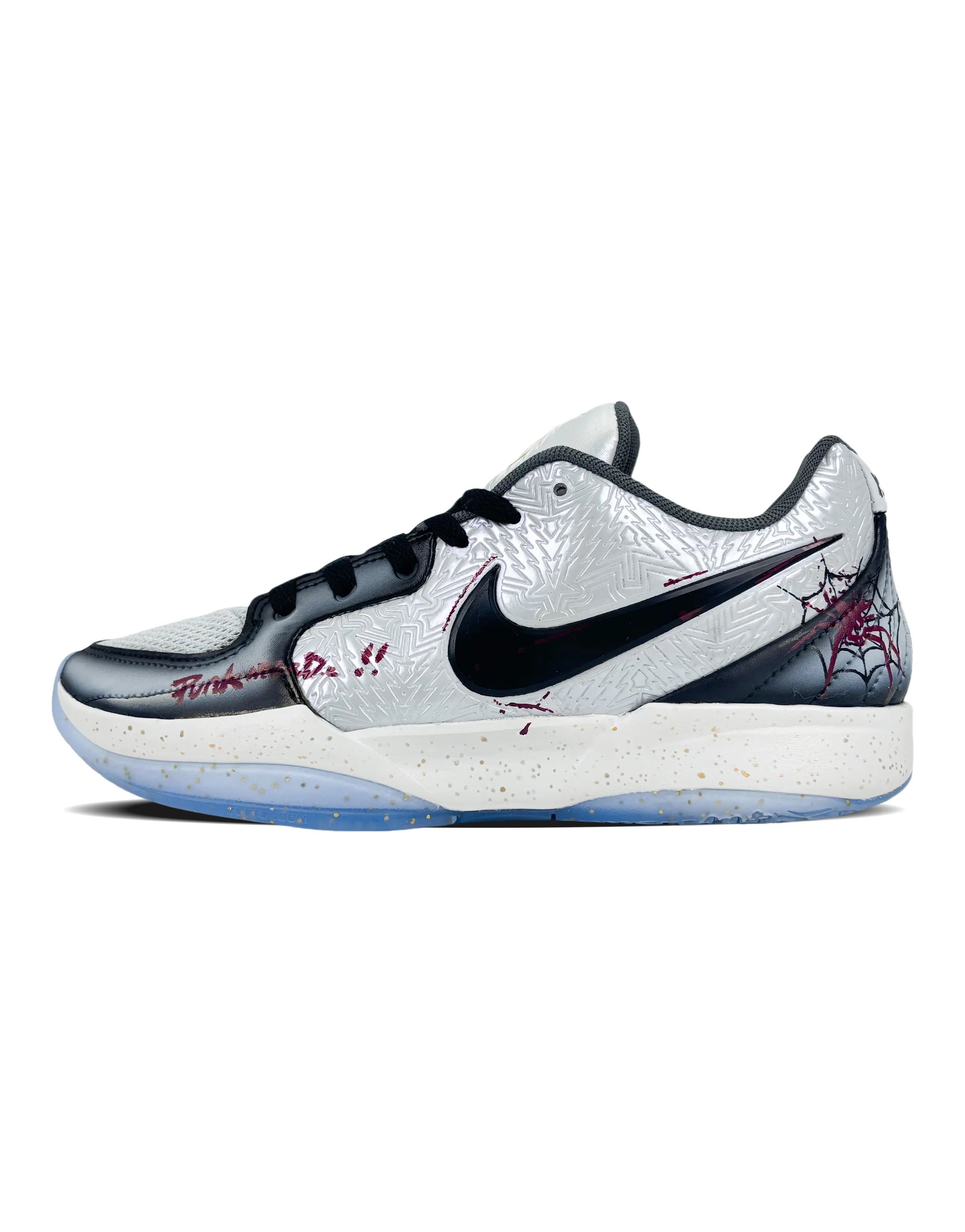 Custom Nike Ja 2 "Tree Top" EP 'Spiderweb' Low-Top Basketball Shoes Men's Black White