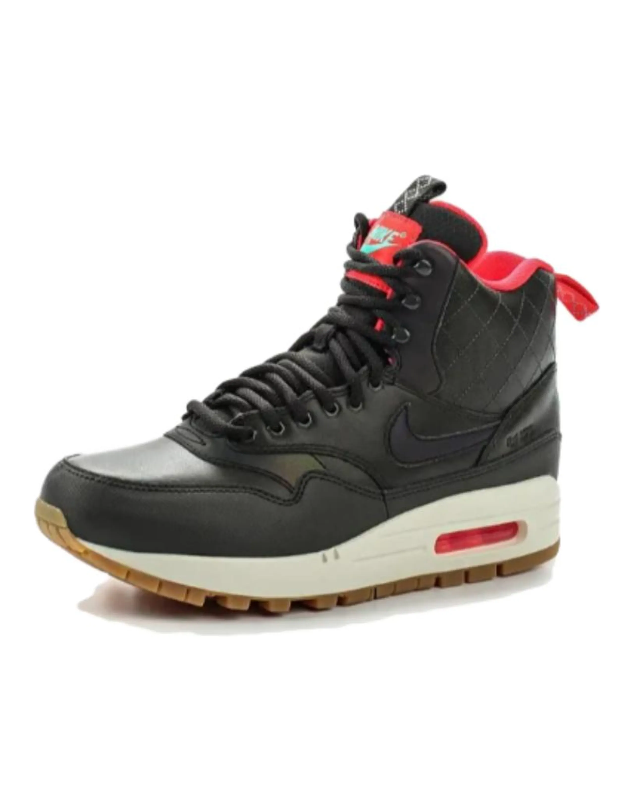 Nike Air Max 1 Mid Sneakerboot Reflect Sequoia/Black Bright Crimson Mint Women's
