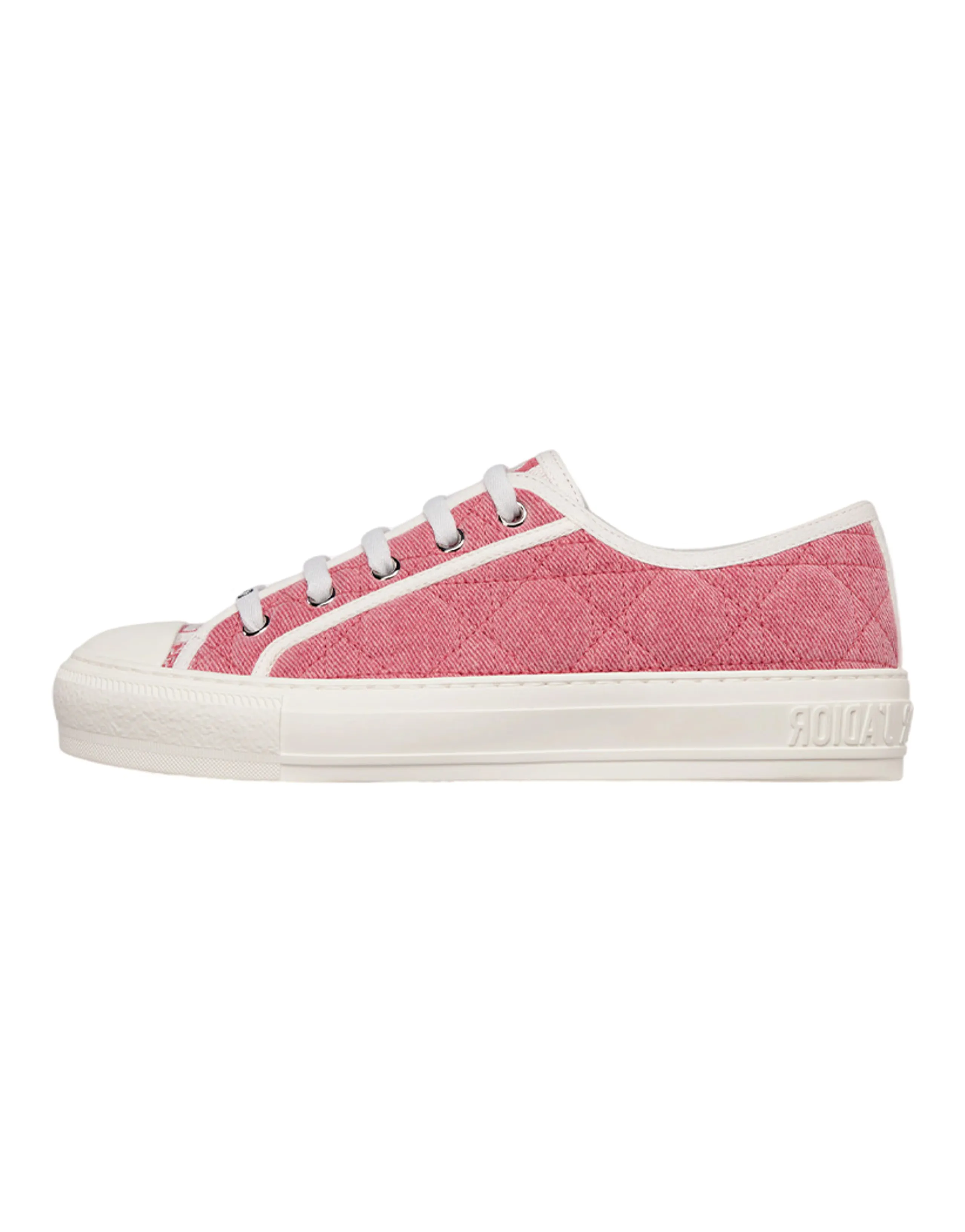 DIOR Walk'N'DIOR Low Top Pink Faded Cannage Embroidered Denim Women's
