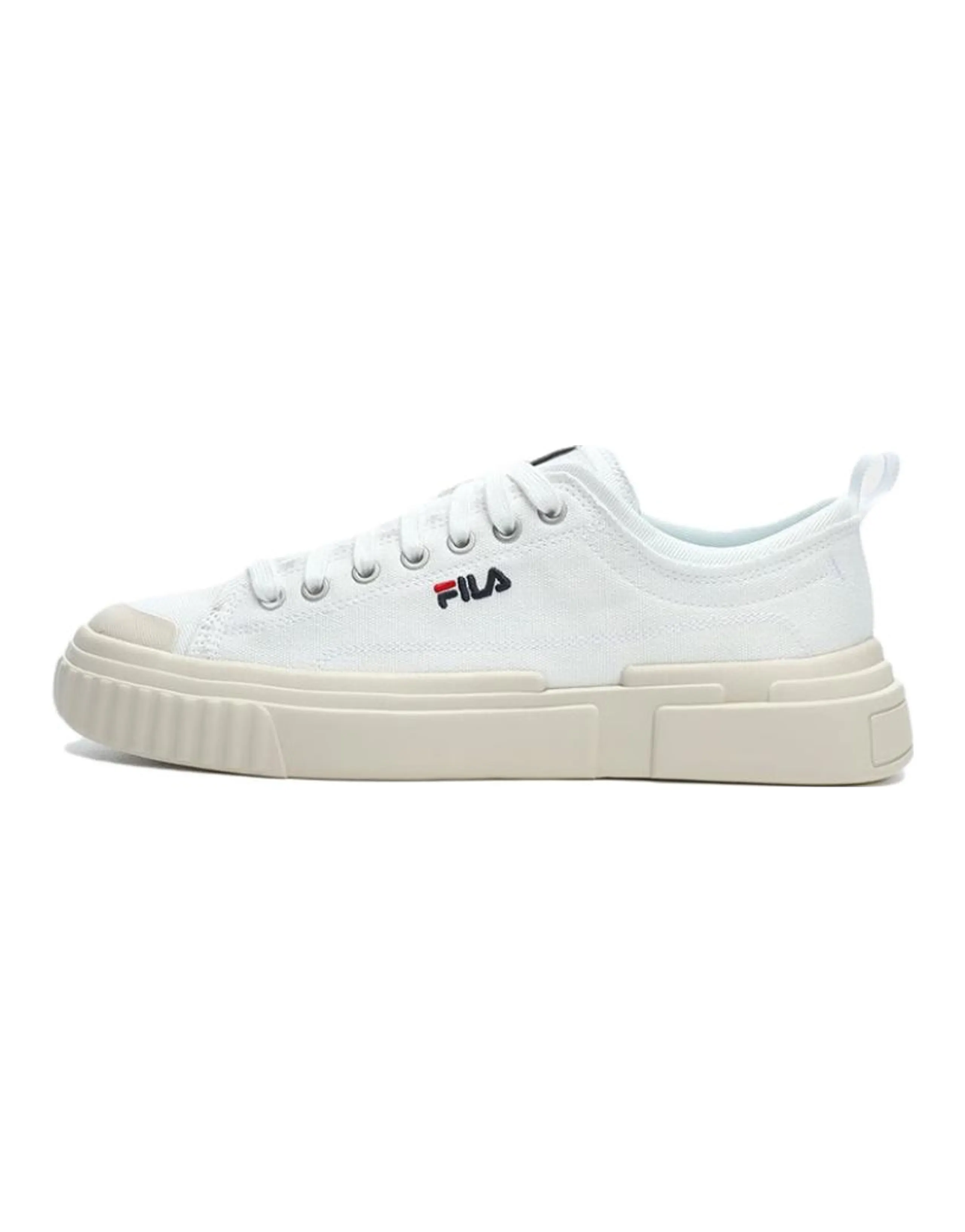 FILA Loop Canvas Shoes Men Low-Top Sail White/Black Red