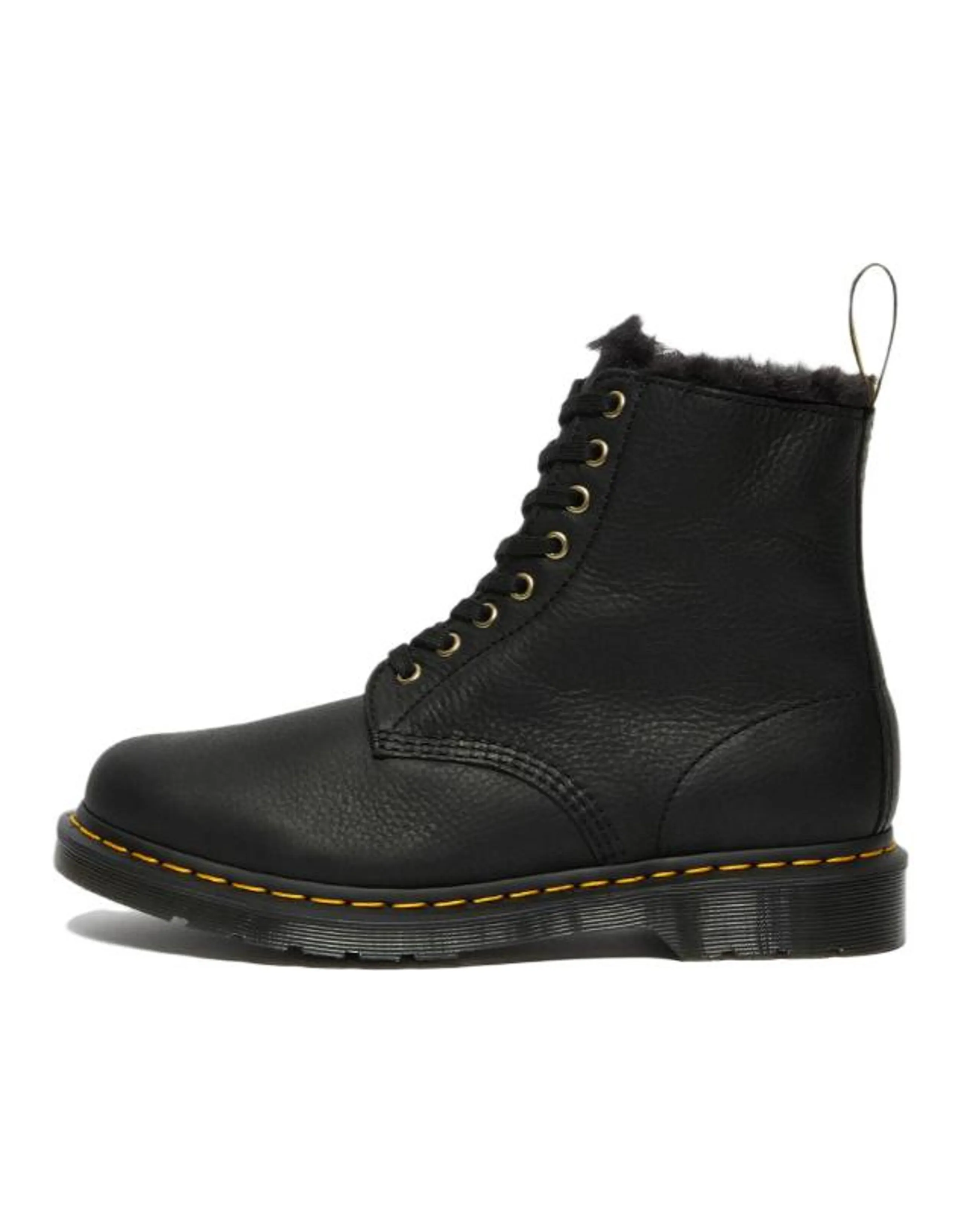 Dr.Martens 1460 Pascal Fur Lined Ankle High Top Retro Martin Boots Unisex Black