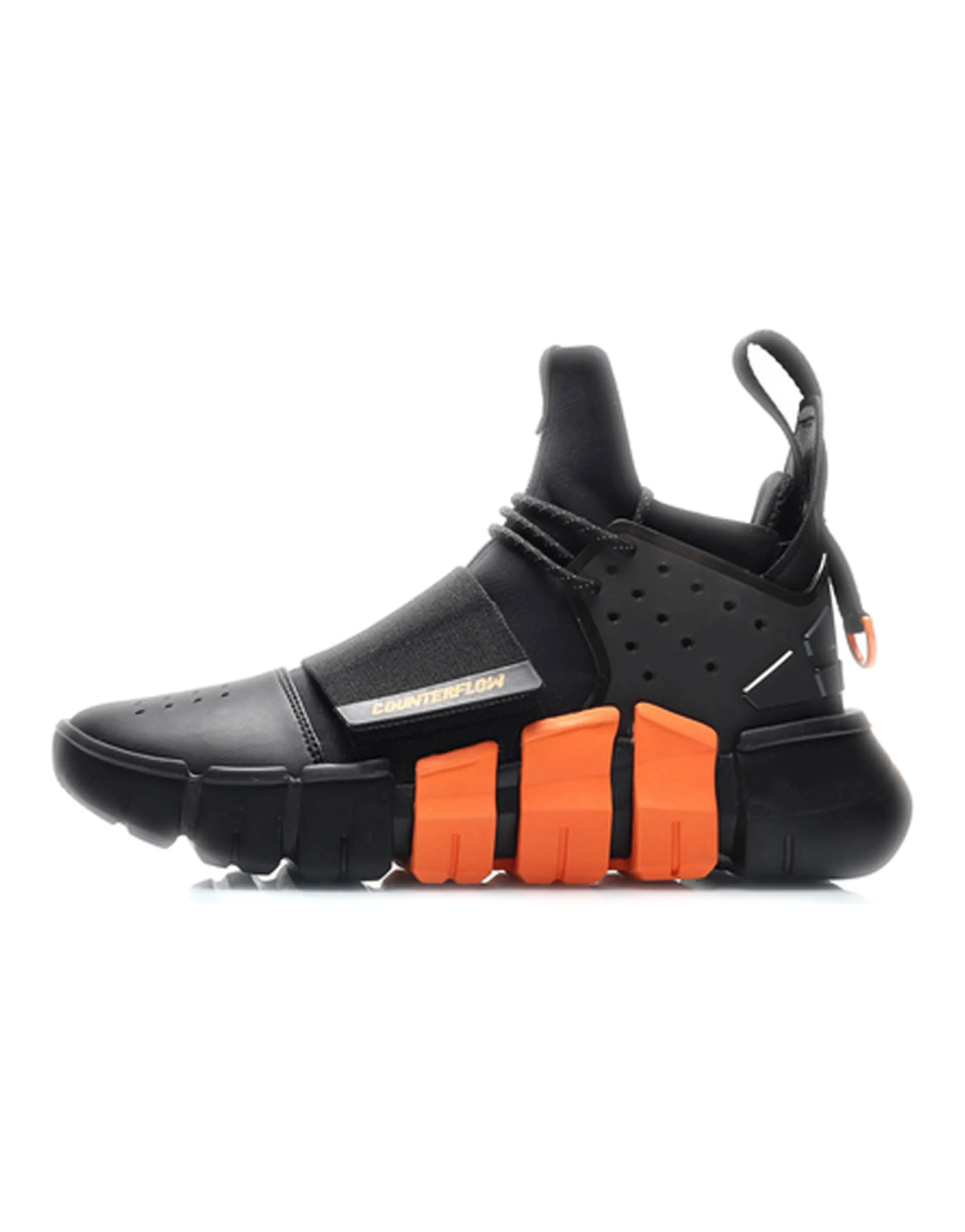 LINING CF Vintage Basketball Shoes Men Mid-Top Black Orange