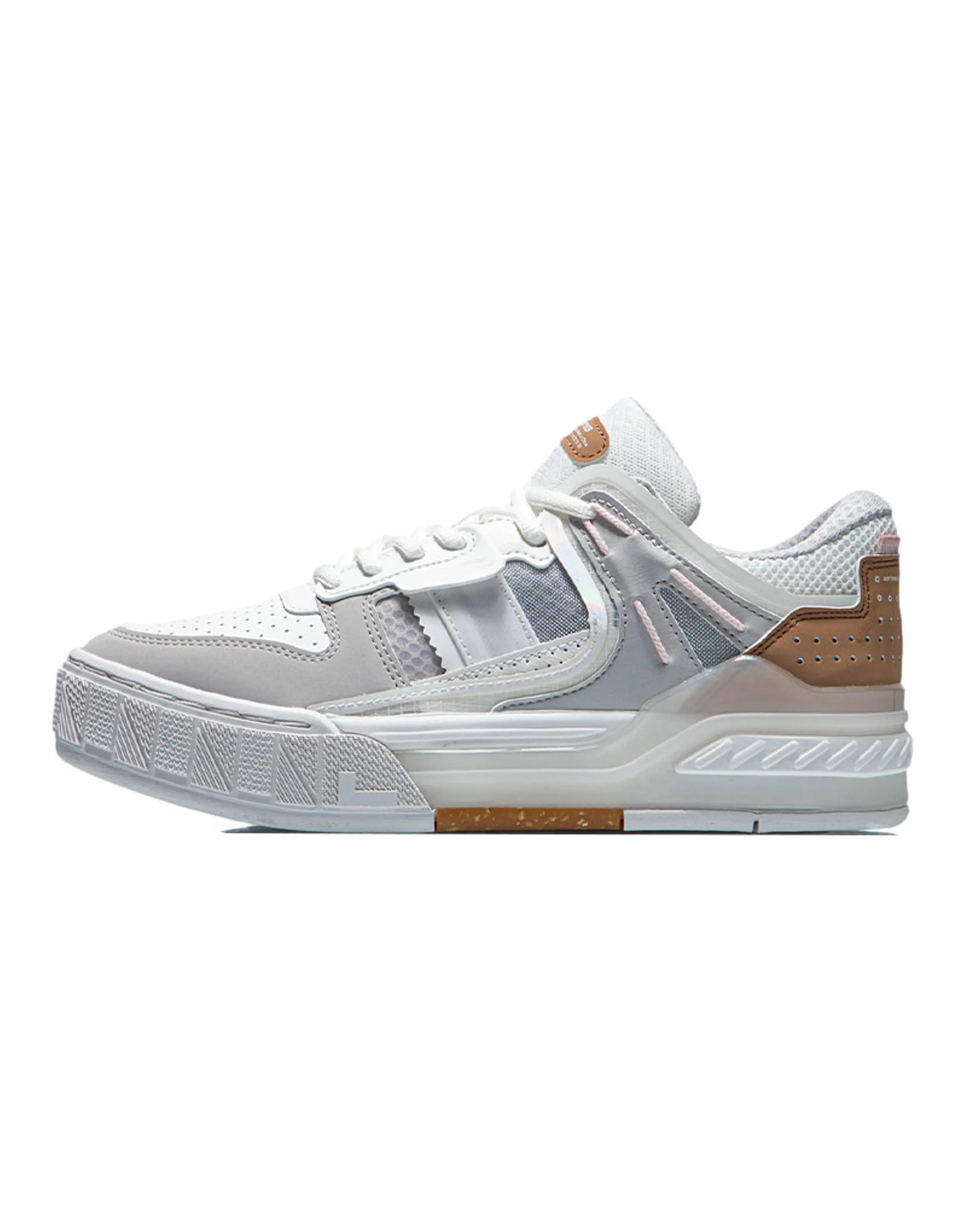 LINING Dawn Light Skateboard Shoes Women's Low-Top Bellflower Gray/Snow White