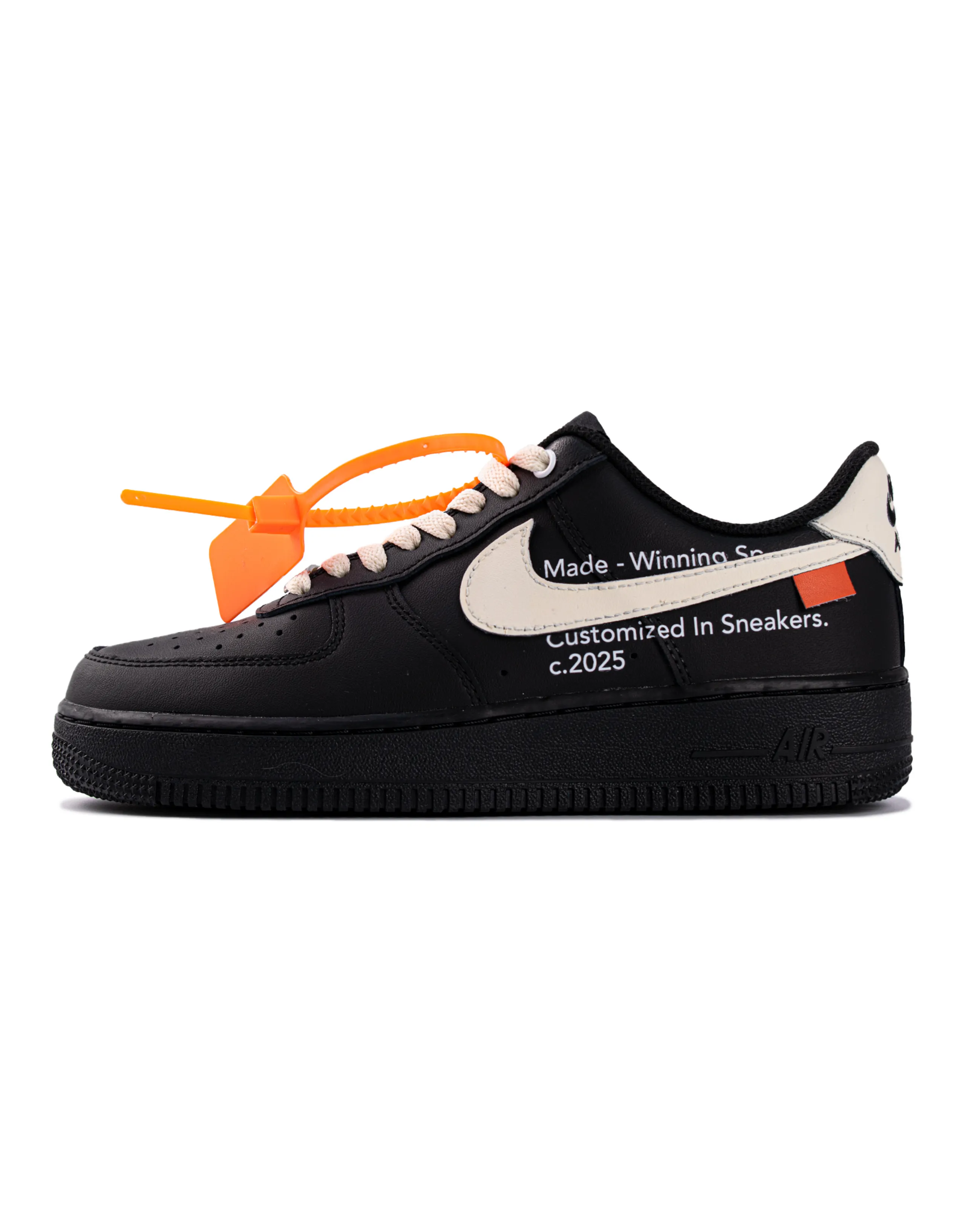 【Custom Sneakers】 Nike Air Force 1 'Criterion' WS Black Warrior Retro Distressed Slip-Resistant Low-Top Skate Shoes Unisex Black White Orange