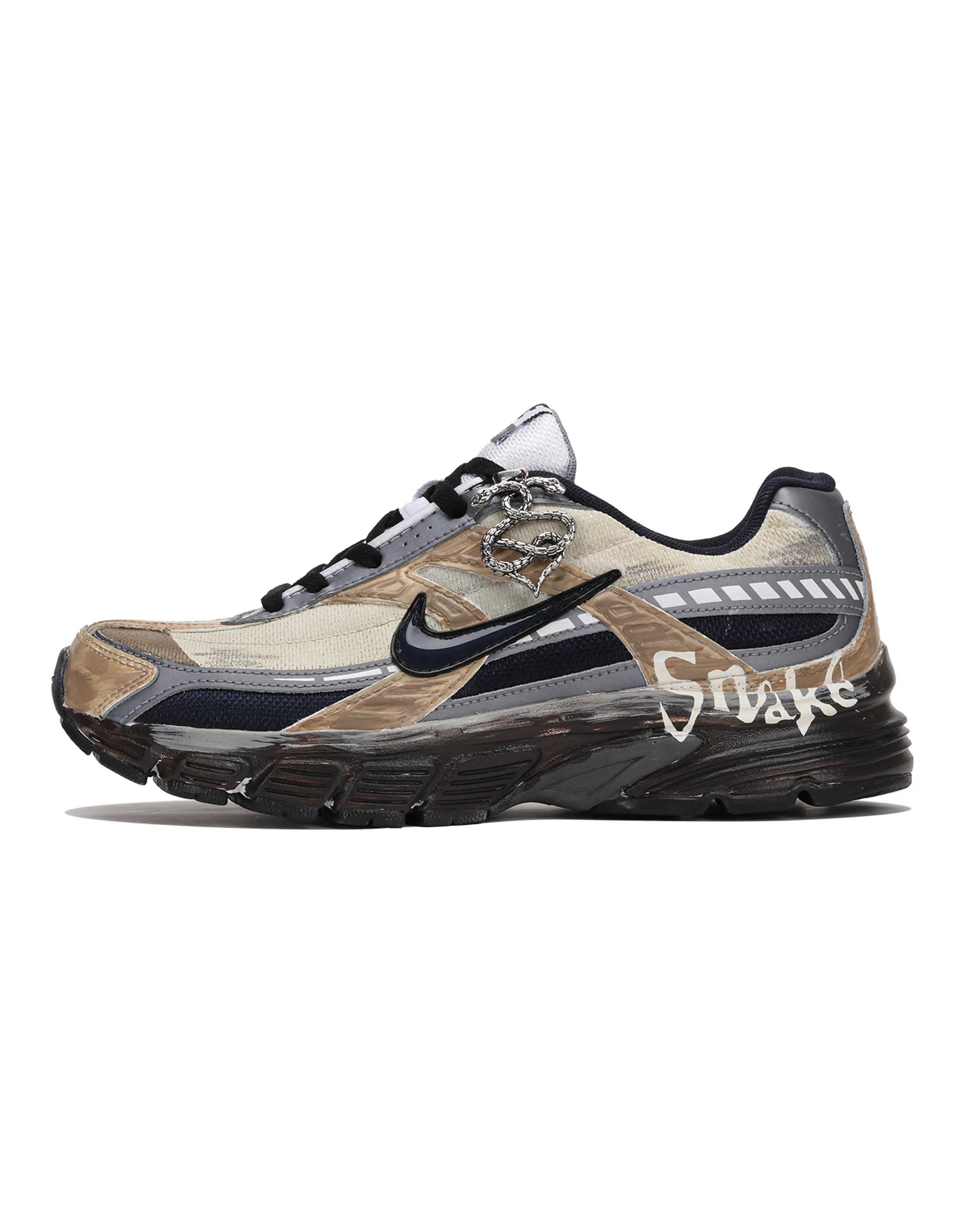 Nike Initiator Abrasion Resistant Slip Resistant Low Top Casual Running Shoes Men's Gray Brown