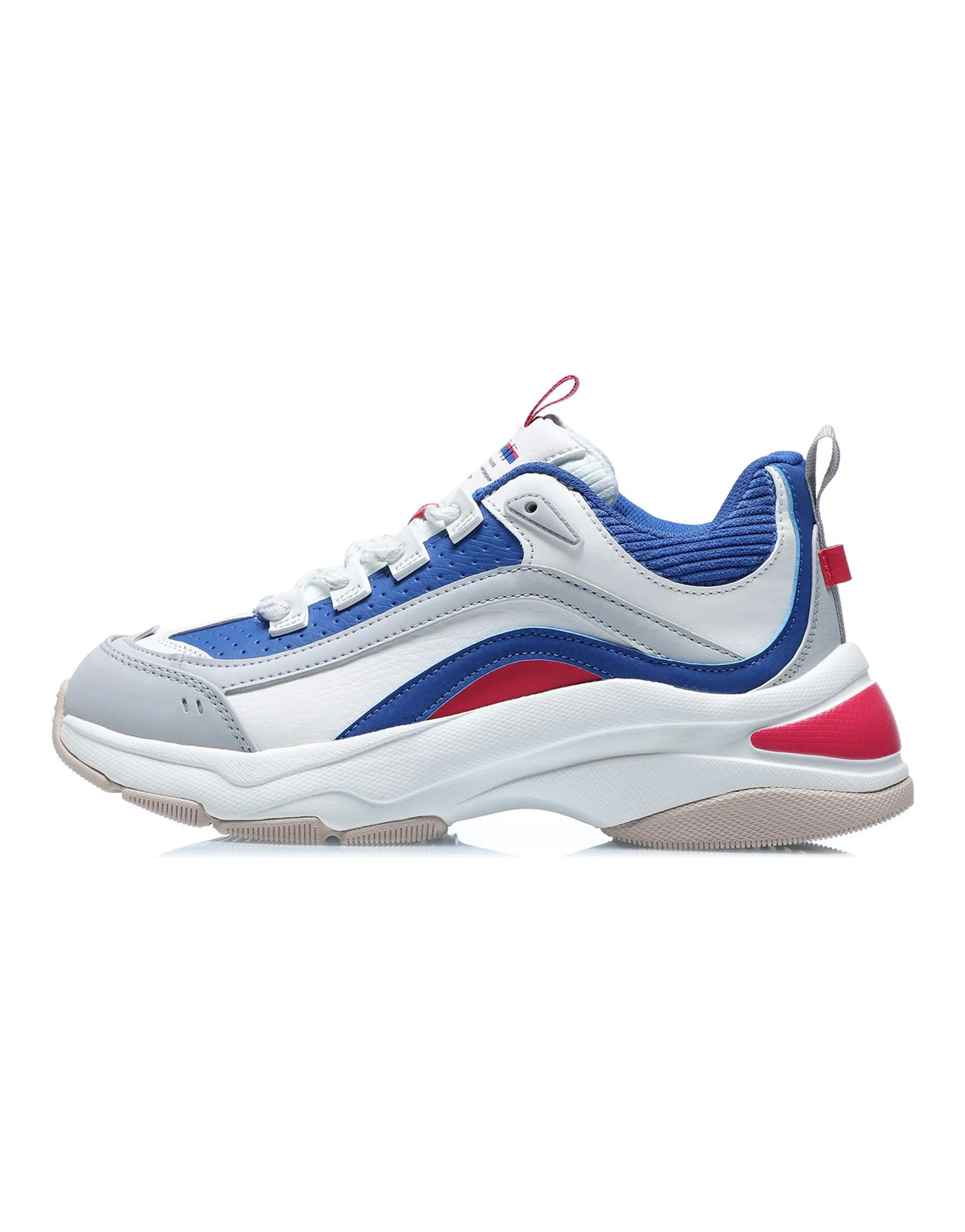 LiNing Aurora Windproof Anti-Slip Wear-Resistant Low-Top Dad Shoes Women's Sea Treasure Blue