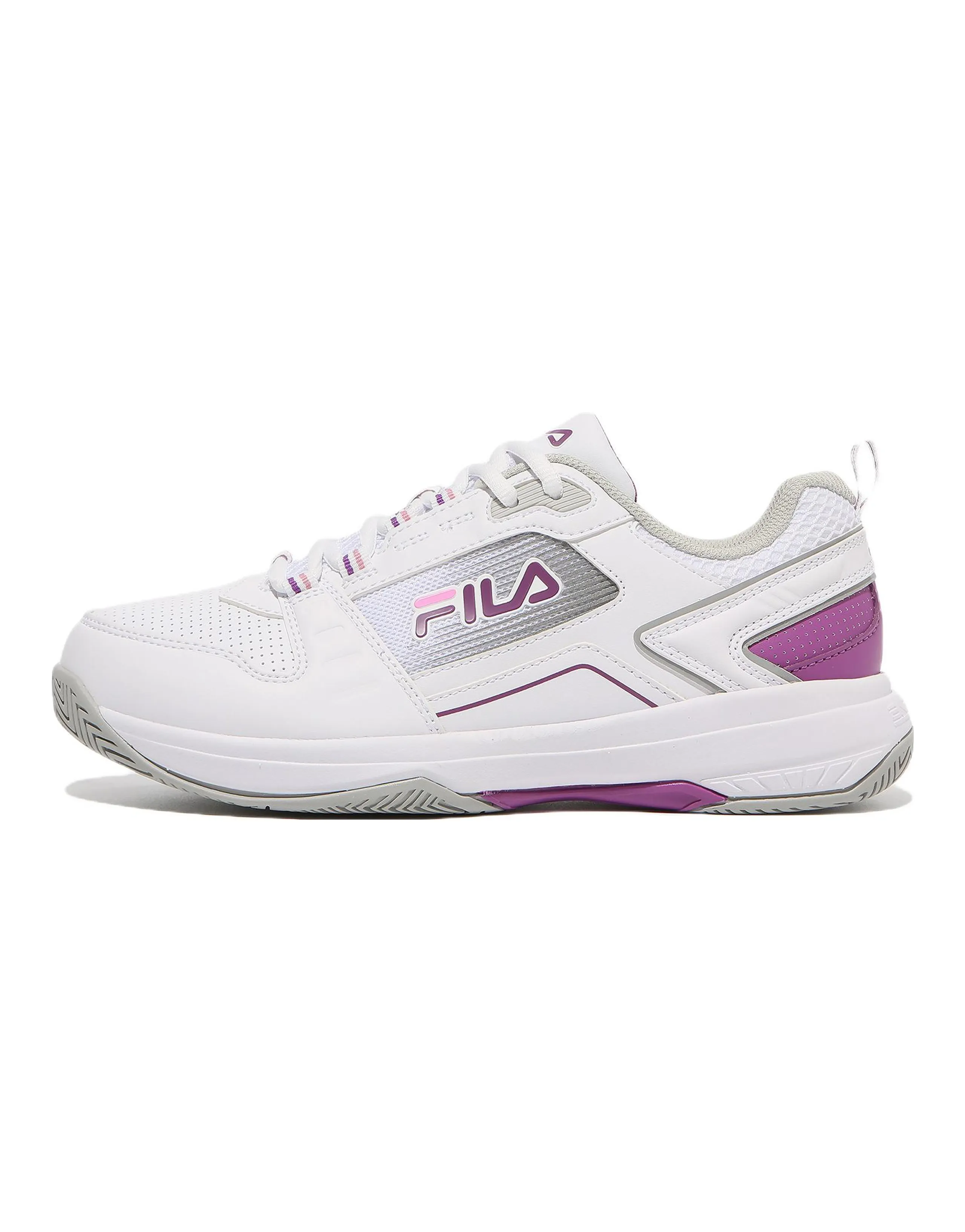 FILA Stroke 2 T3 Durable Breathable Low Top Tennis Shoes Unisex White Purple Korean Style