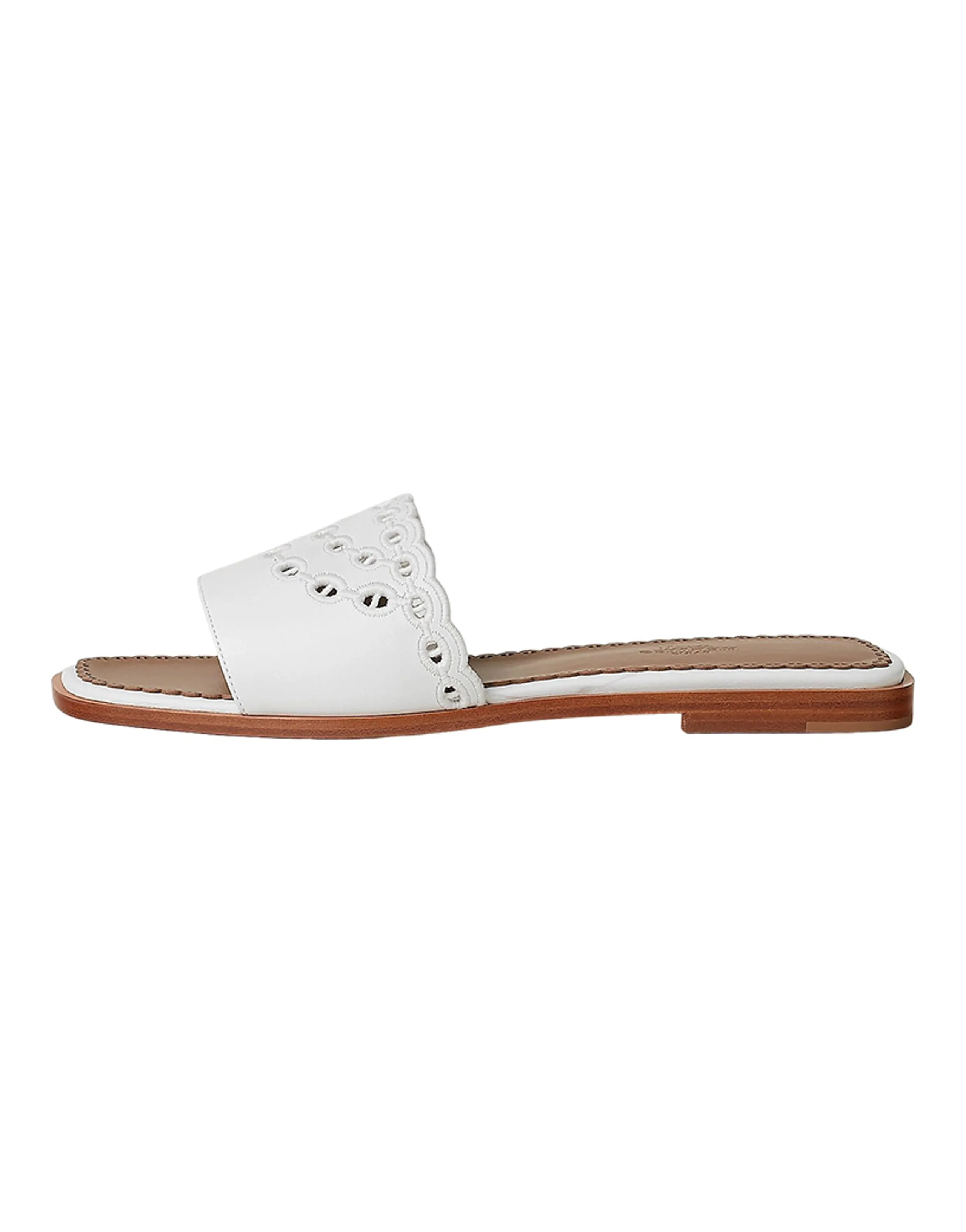 HERMES Chaine D'Ancre Slide Slippers Women's White