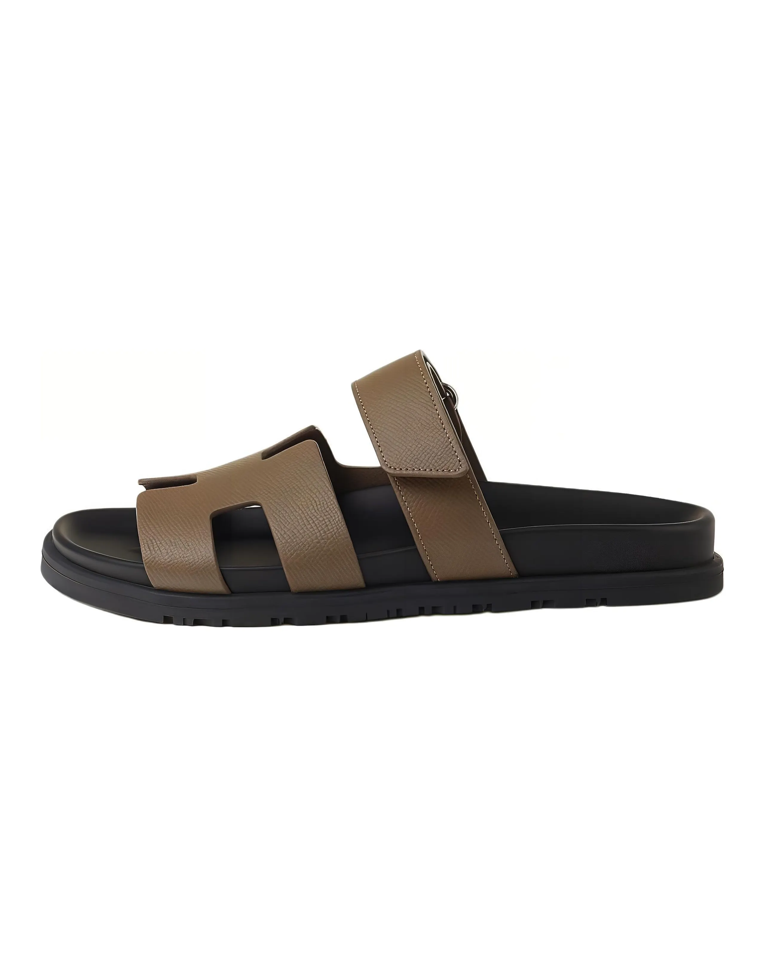HERMES Chypre Slide Slippers Women's Umber