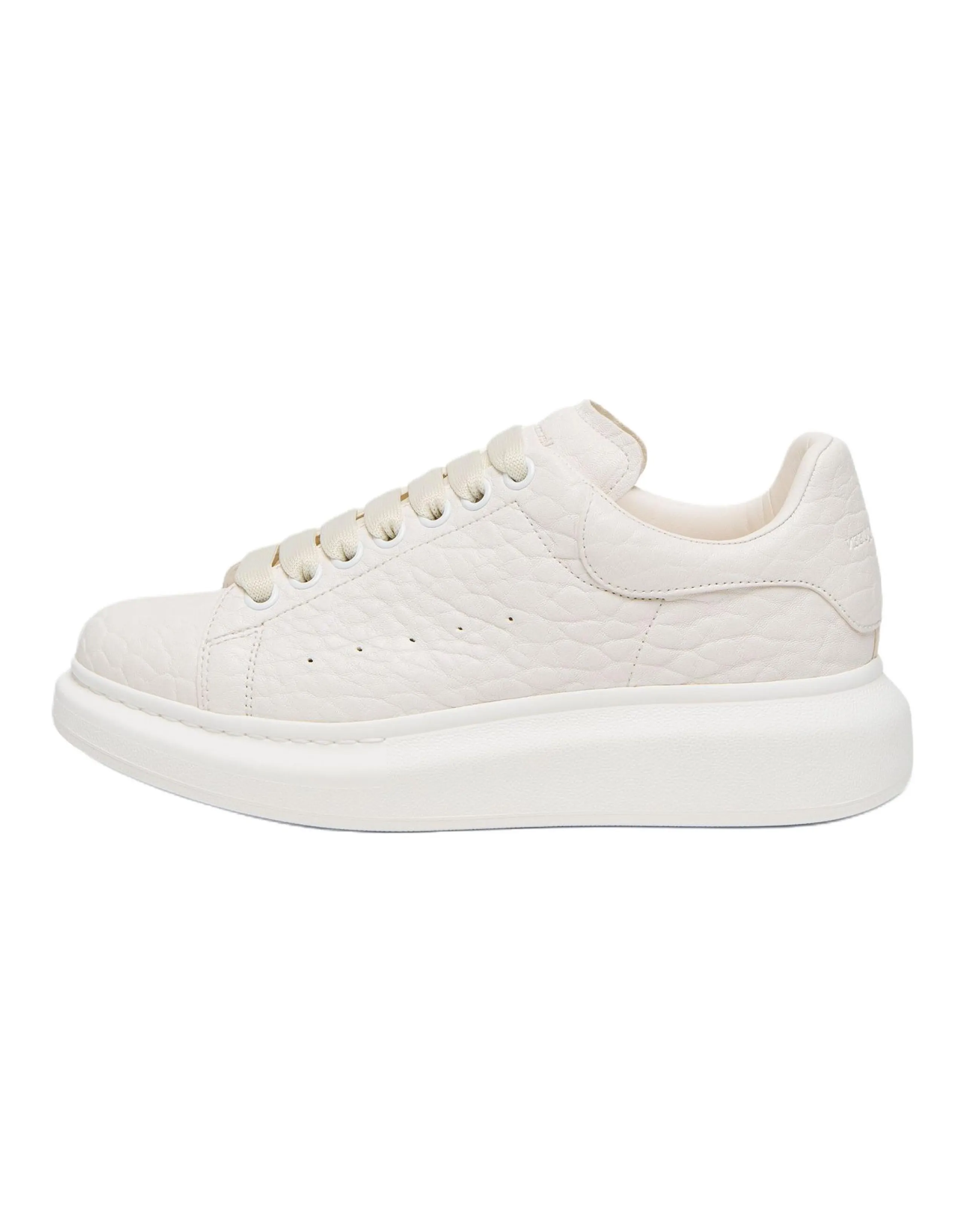 Alexander McQueen Oversized Leather Round Toe Platform Low-Top Casual Shoes Women's White
