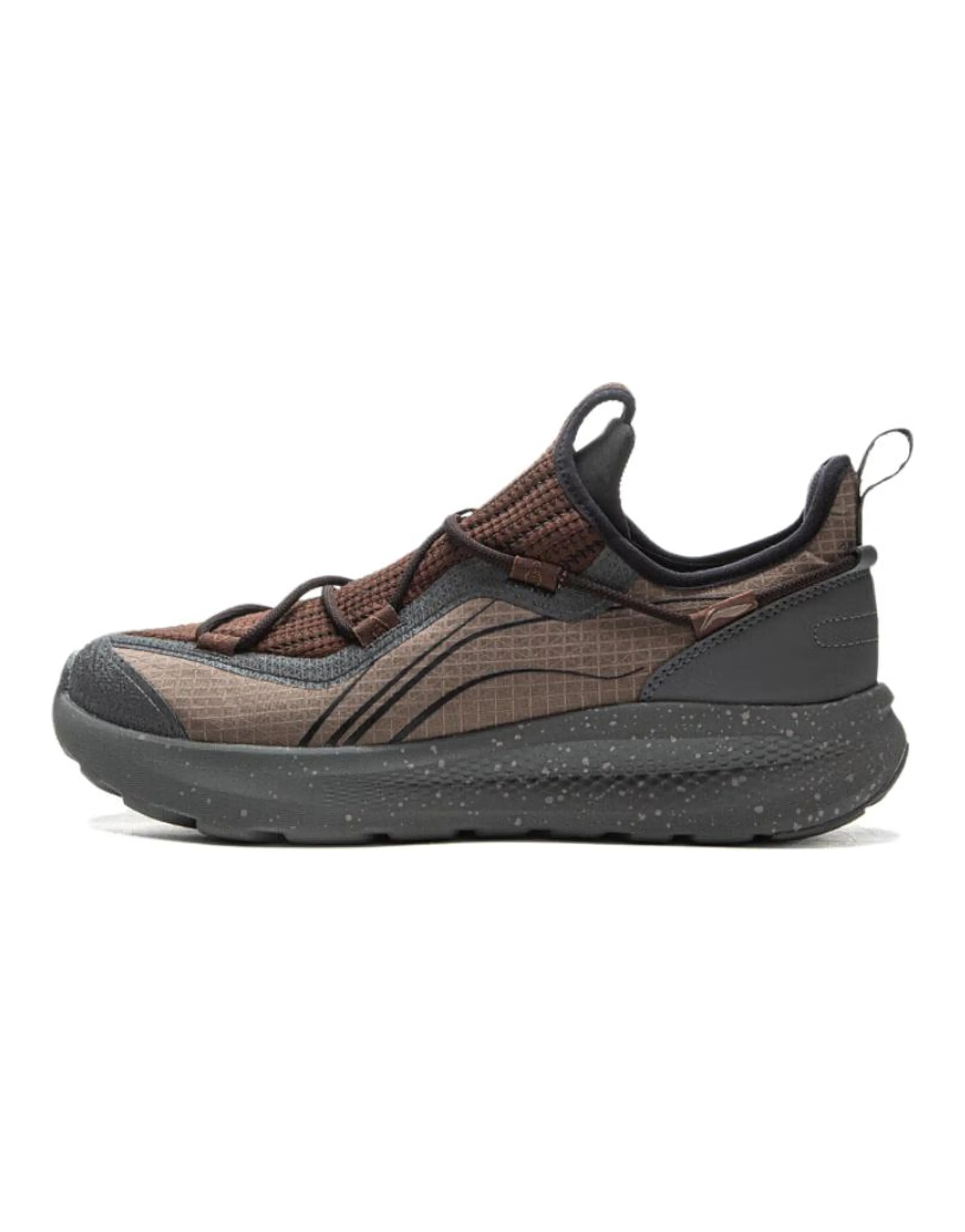 LiNing Cloud Ease Soft Cushioning Breathable Thick-Soled Anti-Slip Durable Low-Top Casual Shoes Men's Hazelnut Brown Tree Gray Brown