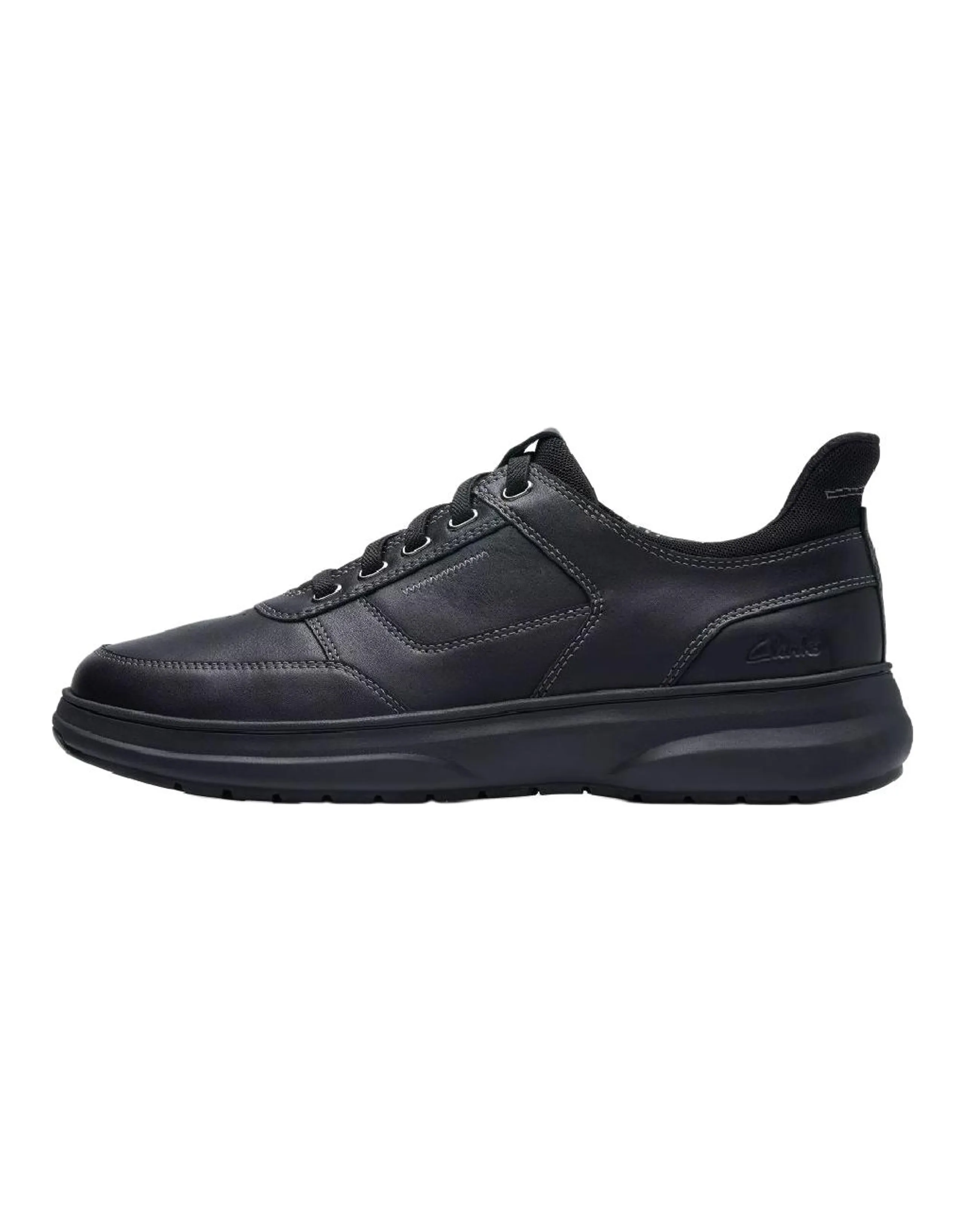 Clarks Mullan Easy Leather Fashion Retro Low-Top Casual Shoes Men's Black