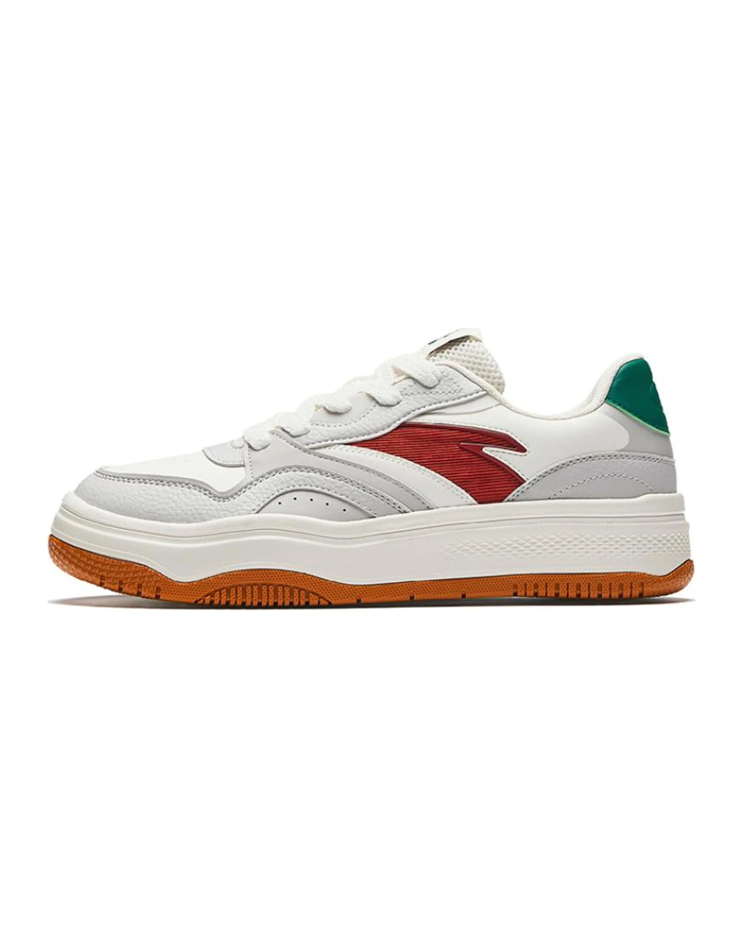 ANTA Street Play 2 Skateboard Shoes Men Low-Top Ivory White/Cumulus Gray/Rich Rusty