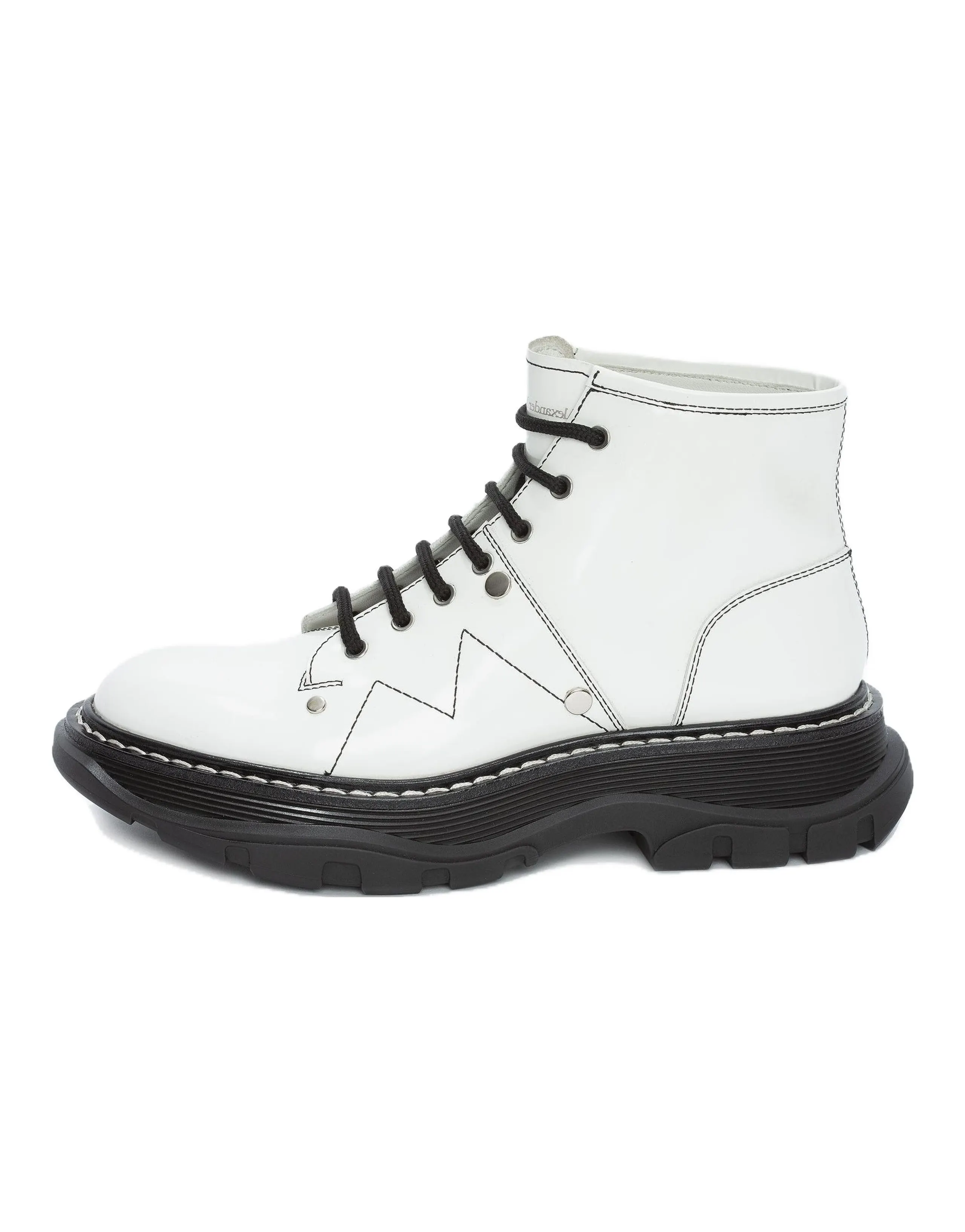 Alexander McQueen Tread Slick Boot 'Ivory Black' Women's