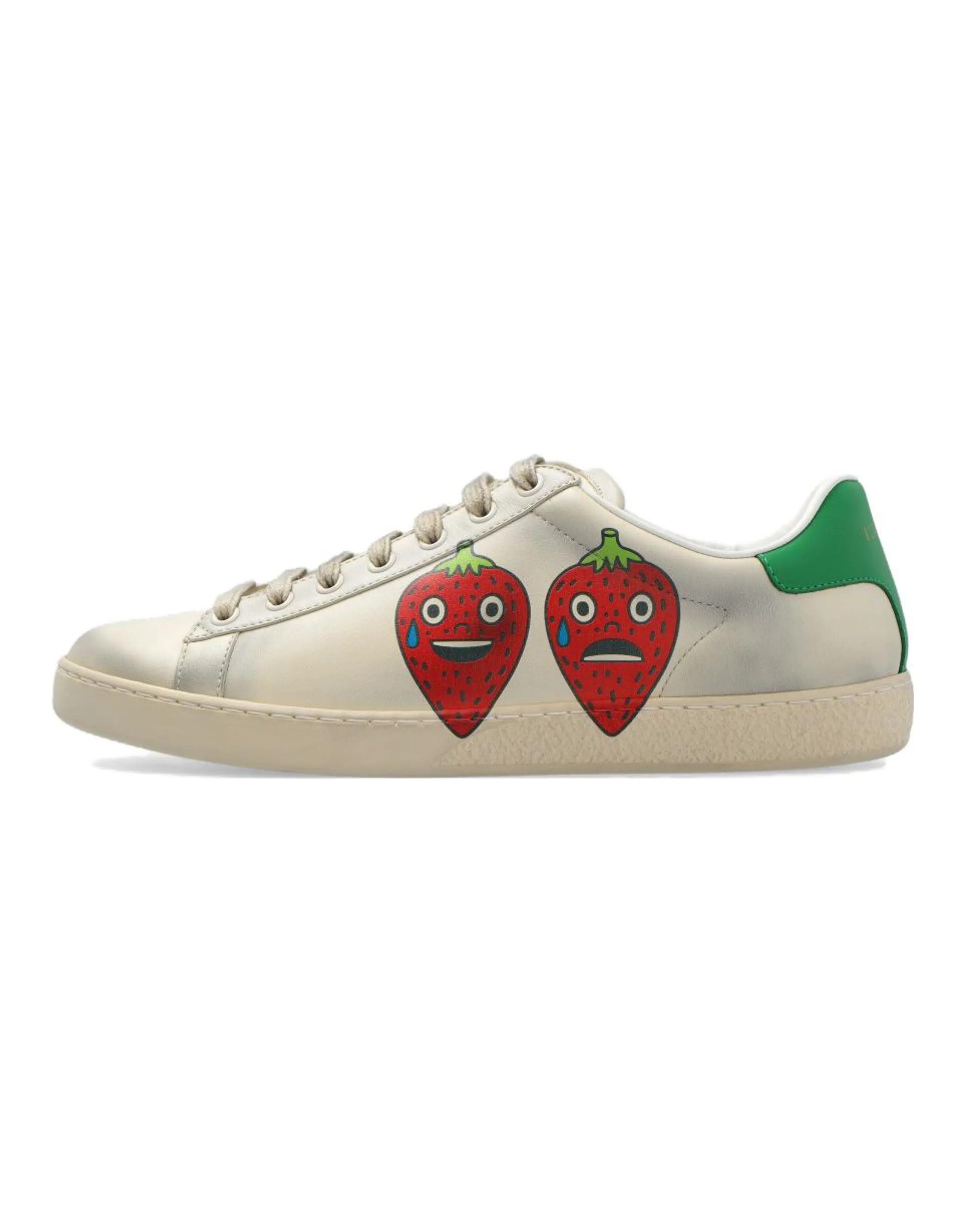 GUCCI ACE Low Top Stylish Skateboarding Shoes Women's White Vintage Version