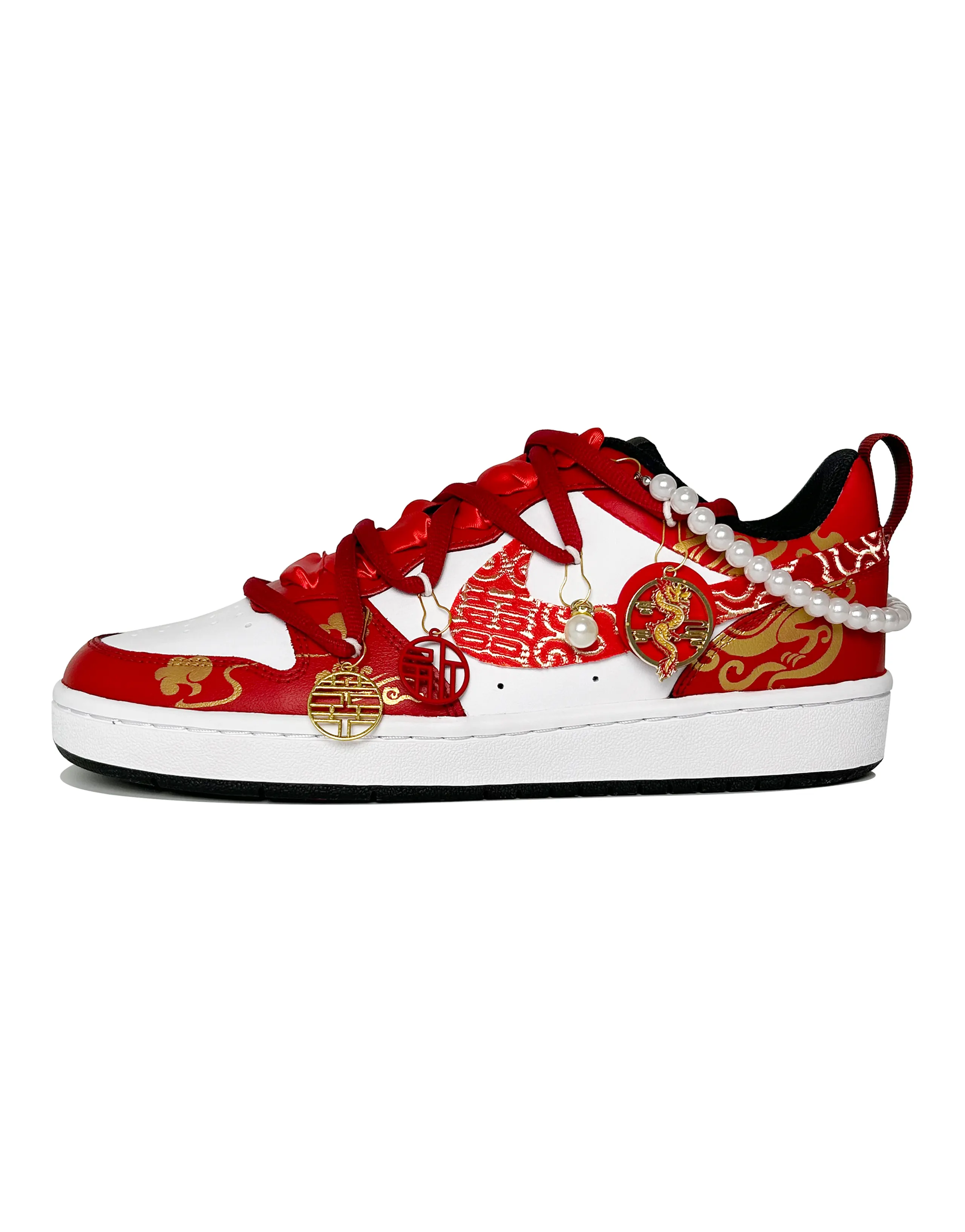 Nike Court Borough Skateboard Shoes Women's Low-Top Gold