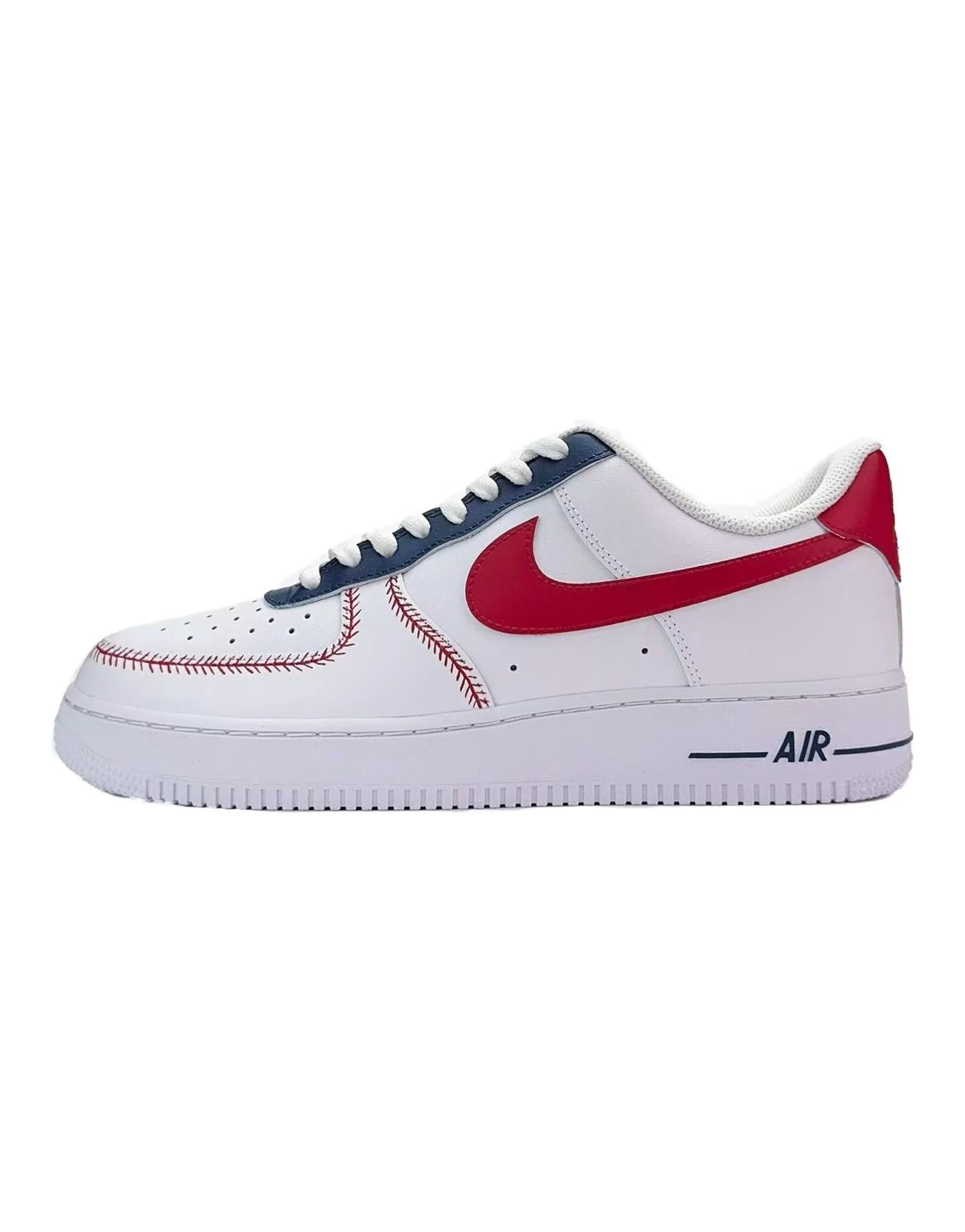 Nike Air Force 1 Custom Red Thorns Classic Trend Fashion Versatile Wear-Resistant Low-Top Sneakers Unisex White