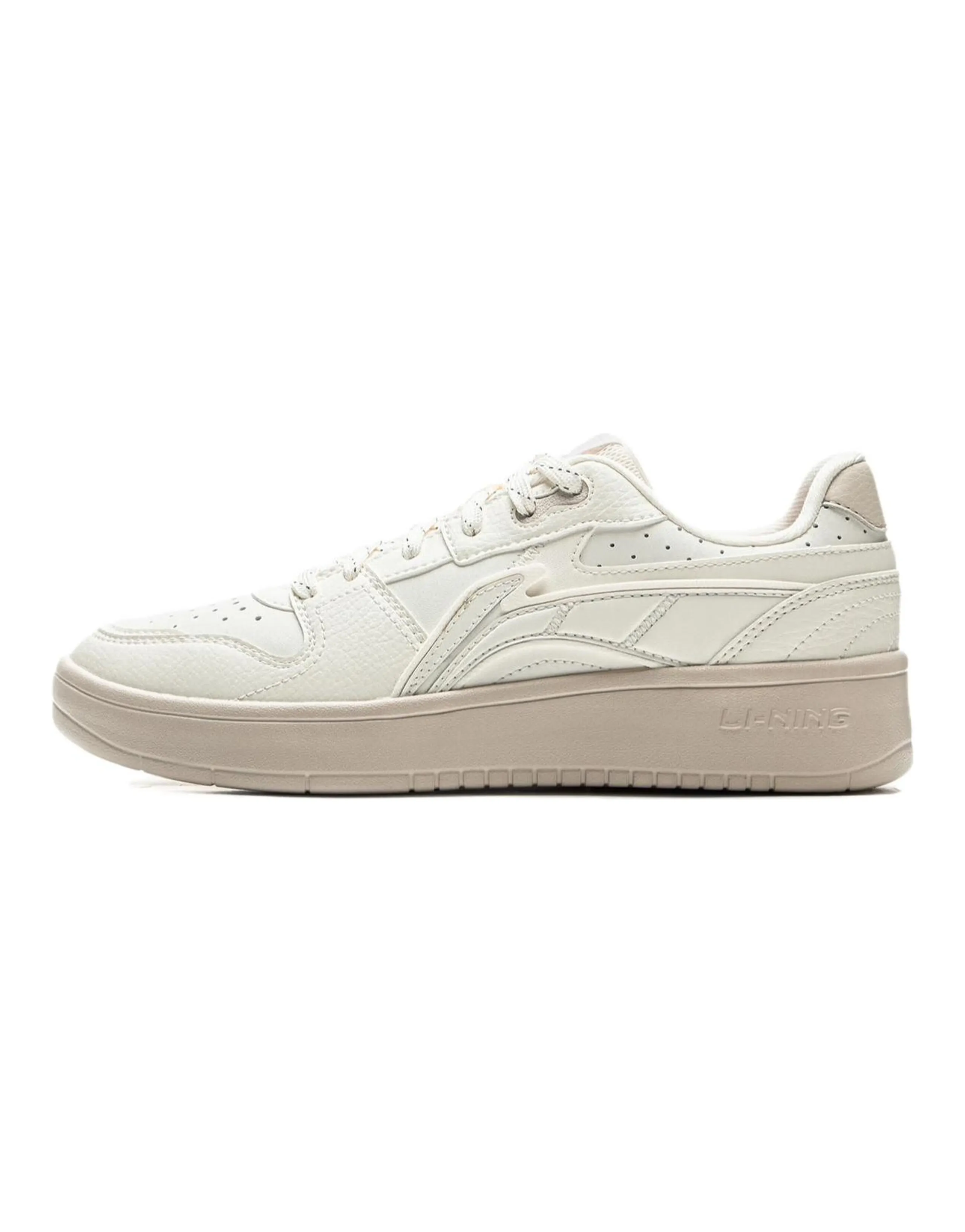 LiNing Acer Truncatum Cushioning, Slip Resistant, And Abrasion Resistant Low Top Skateboard Shoes Women's Ecru