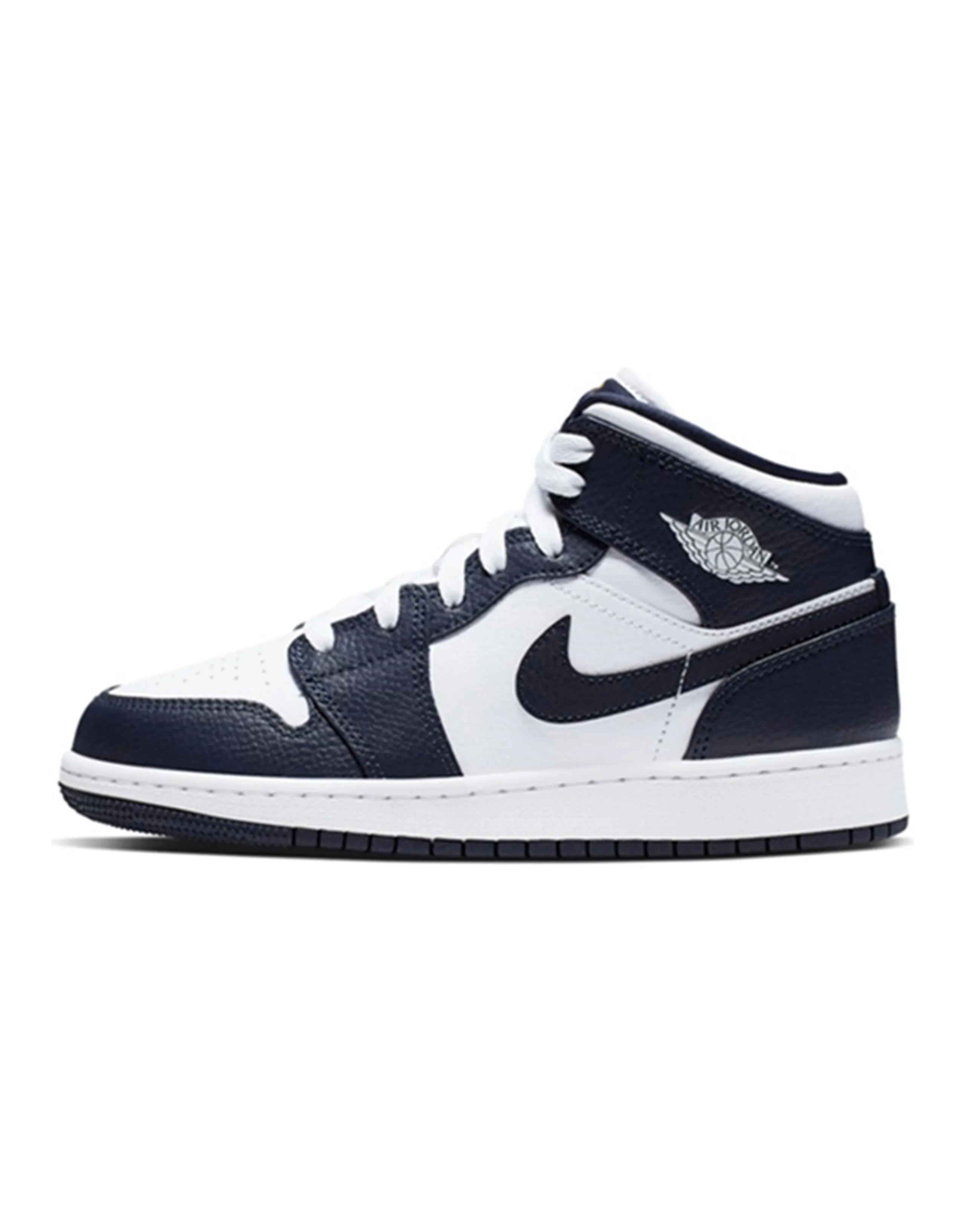 Jordan 1 Mid White Metallic Gold Obsidian GS