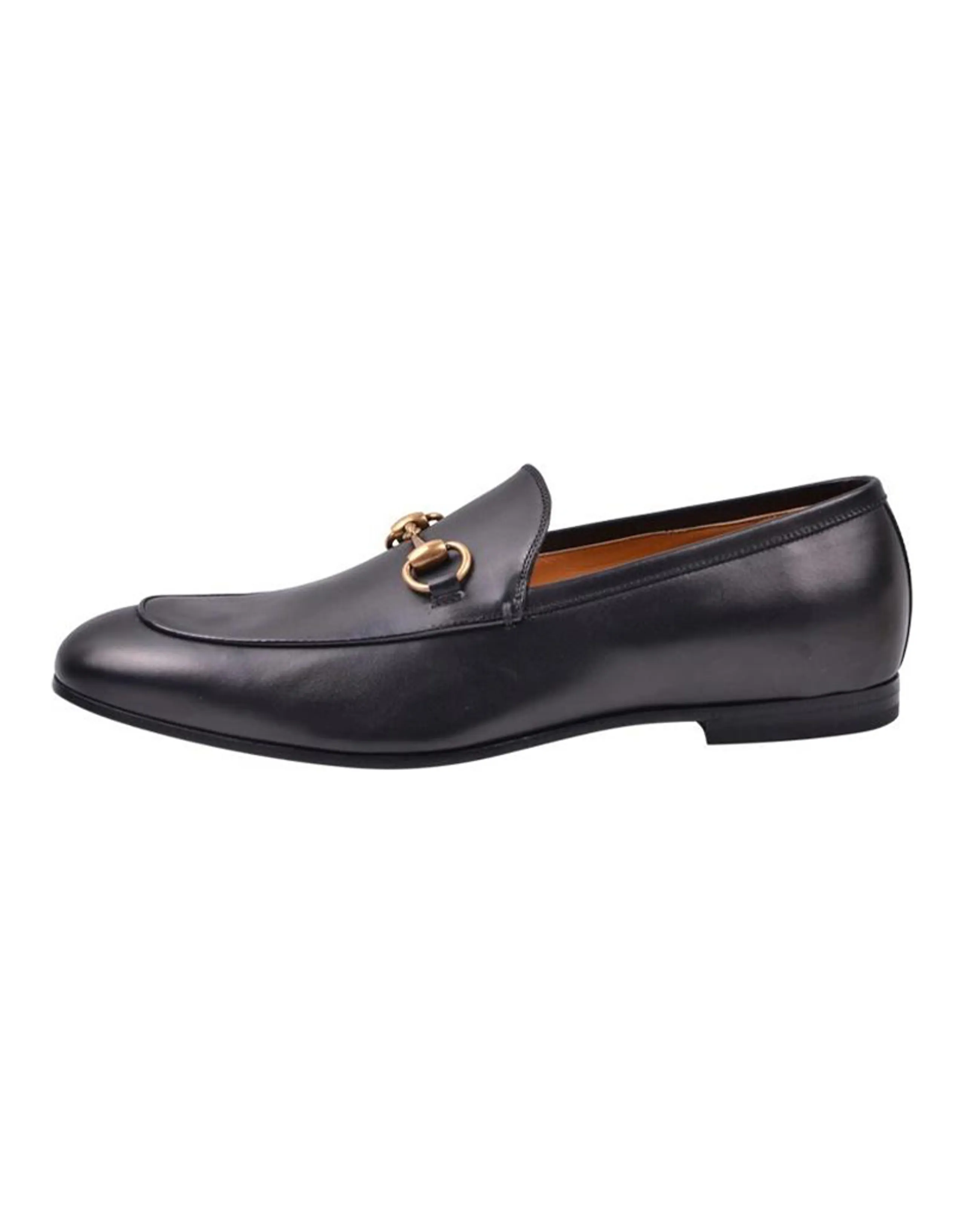 GUCCI Black Leather Horsebit Quentin Loafers