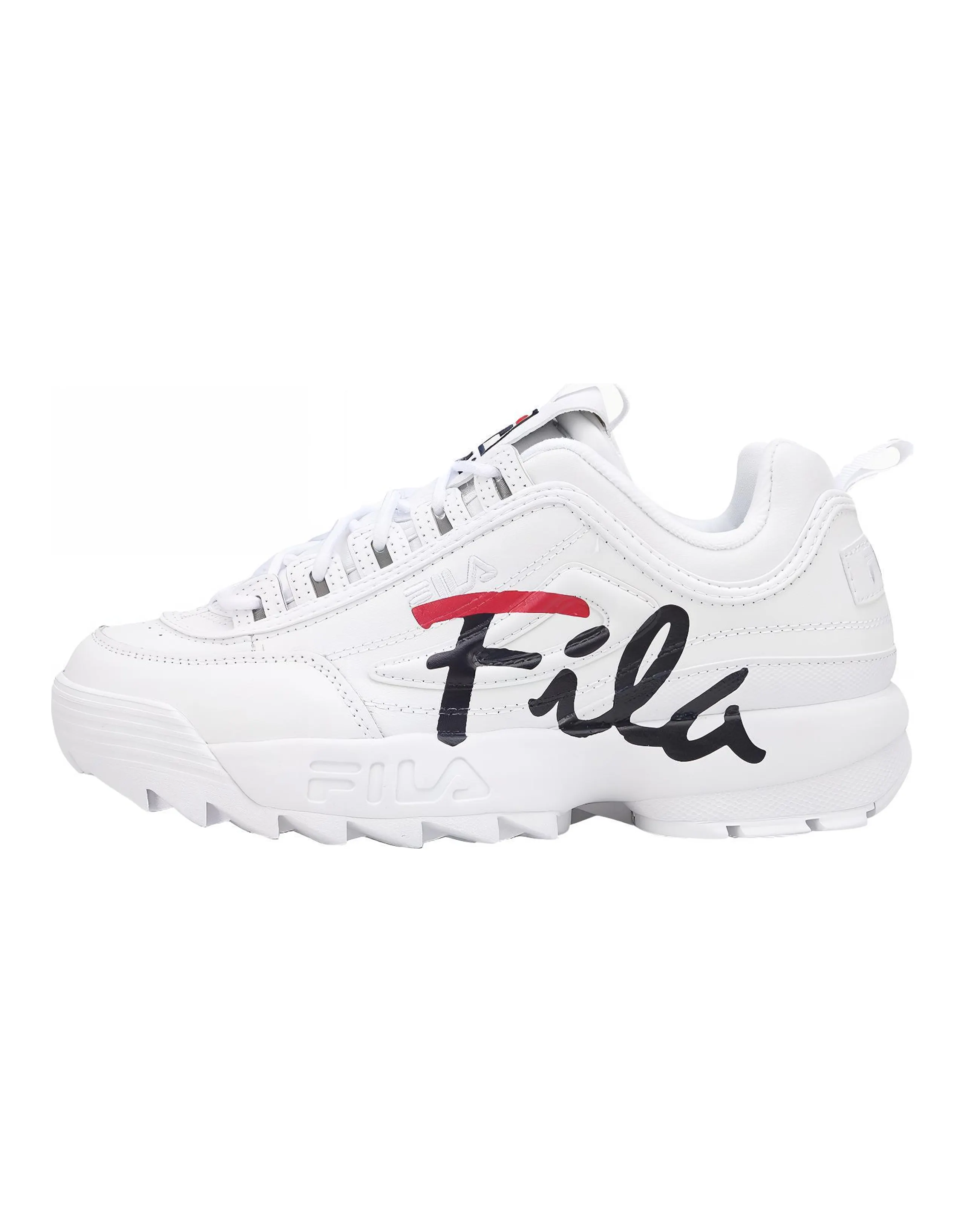 FILA Low Top Side Logo Daddy Shoes 'White Black'