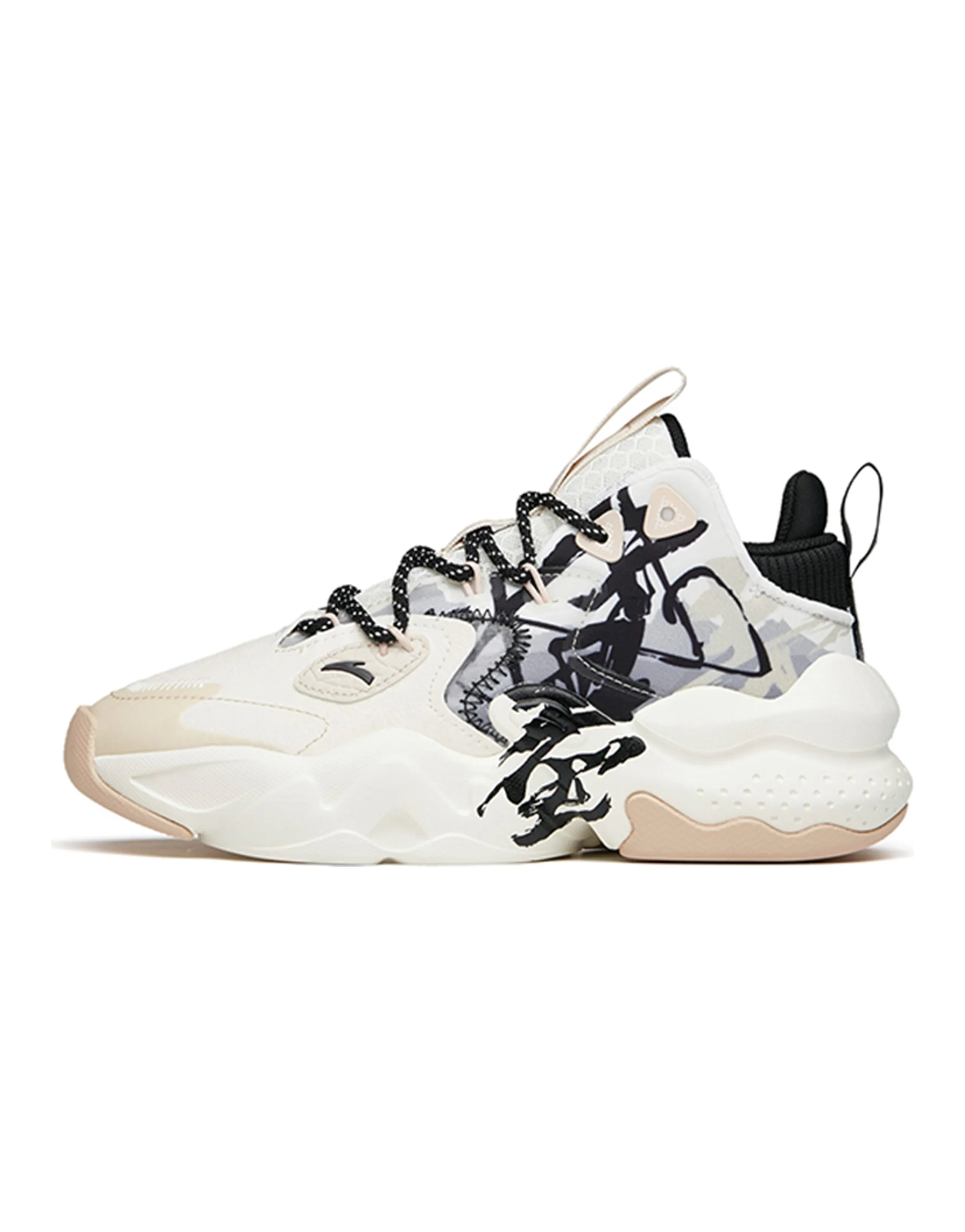 Anta Bastard Peak 2 Anti-Slip And Wear-Resistant Lightweight Low-Top Chunky Sneakers Women's White Black Gray